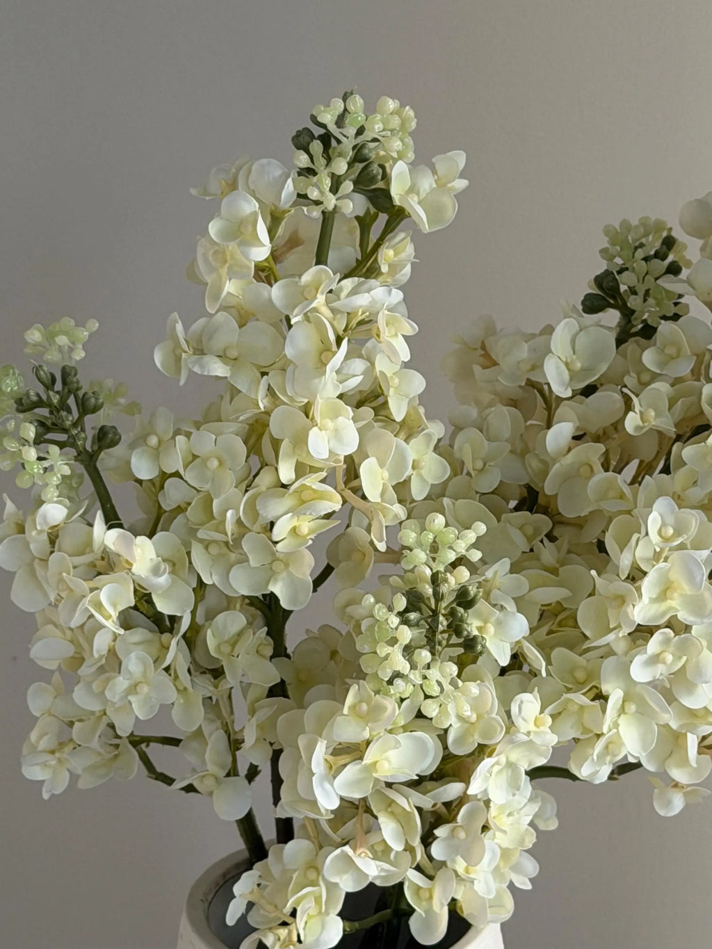 Real Touch Lilac stem, Faux Lilac Branch, Cream White Faux Floral Branch, fake flower arrangements, Lilac Flower for DIY Wedding Decor Faux Flower Place