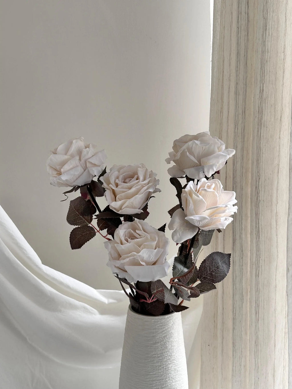 Faux Rose Flowers Set 5 Stem Faux Flower Place
