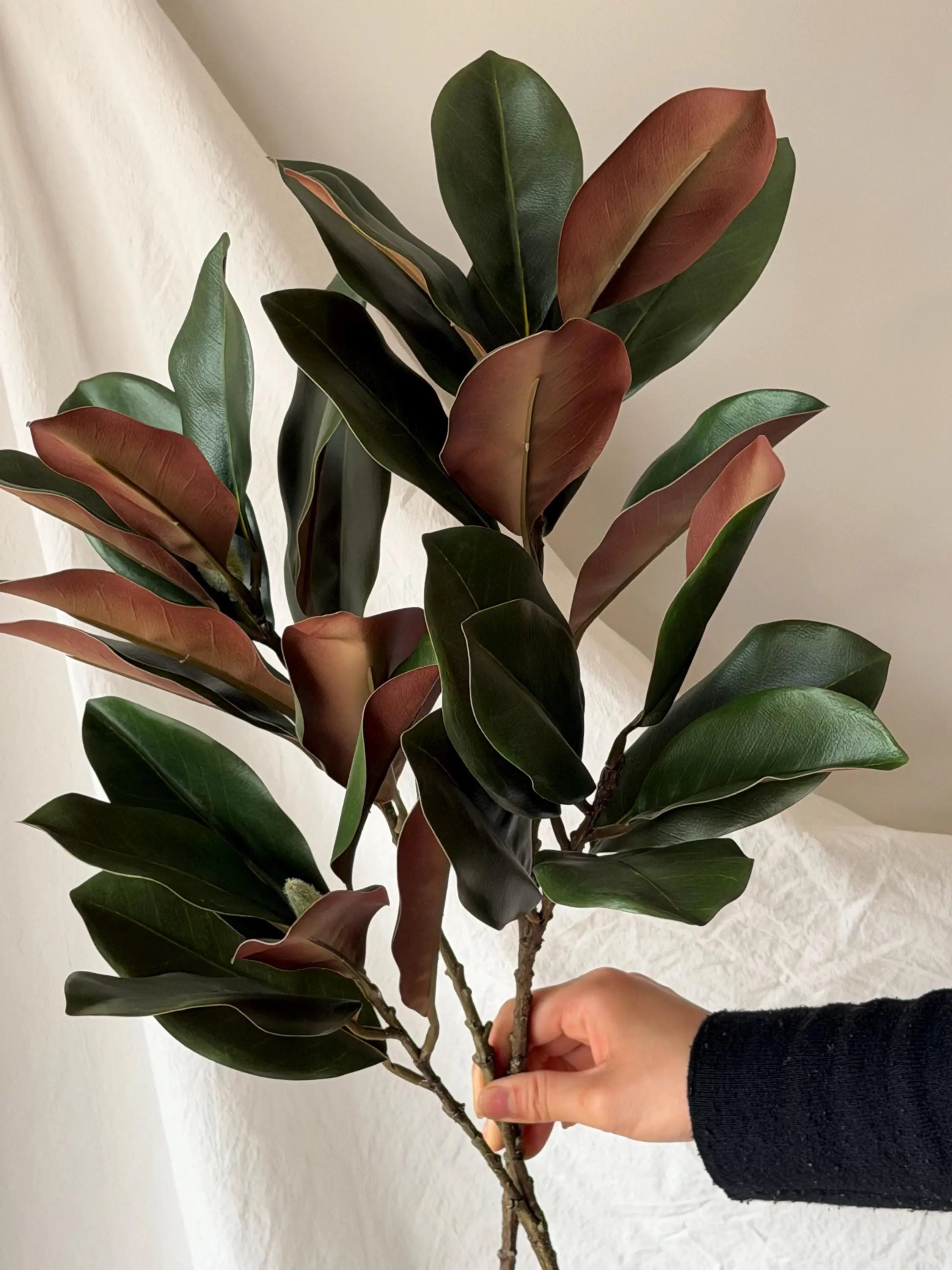 Artificial Magnolia Leaf Branch Faux Flower Place