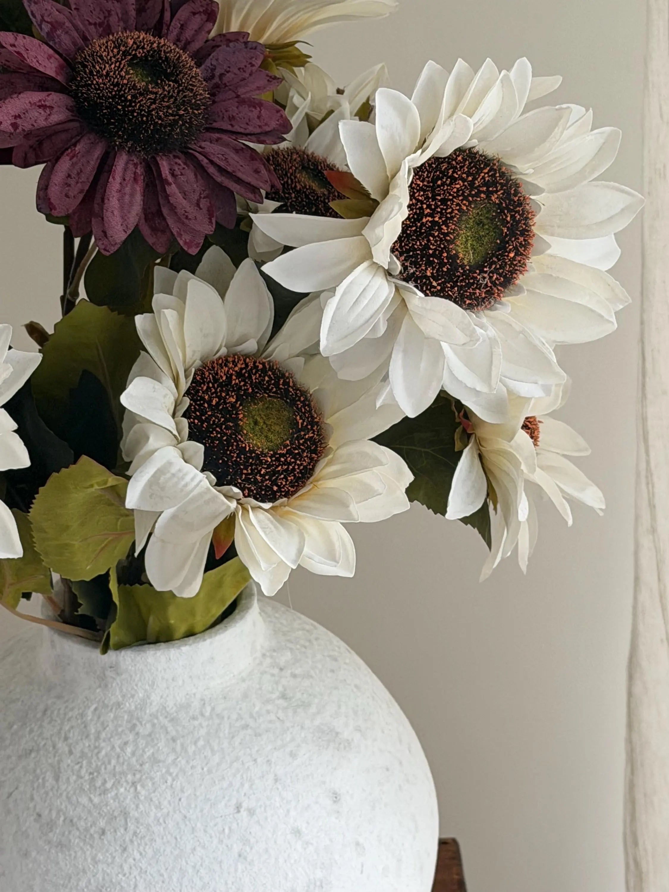 Real Touch White Sunflowers Celesta Atelier