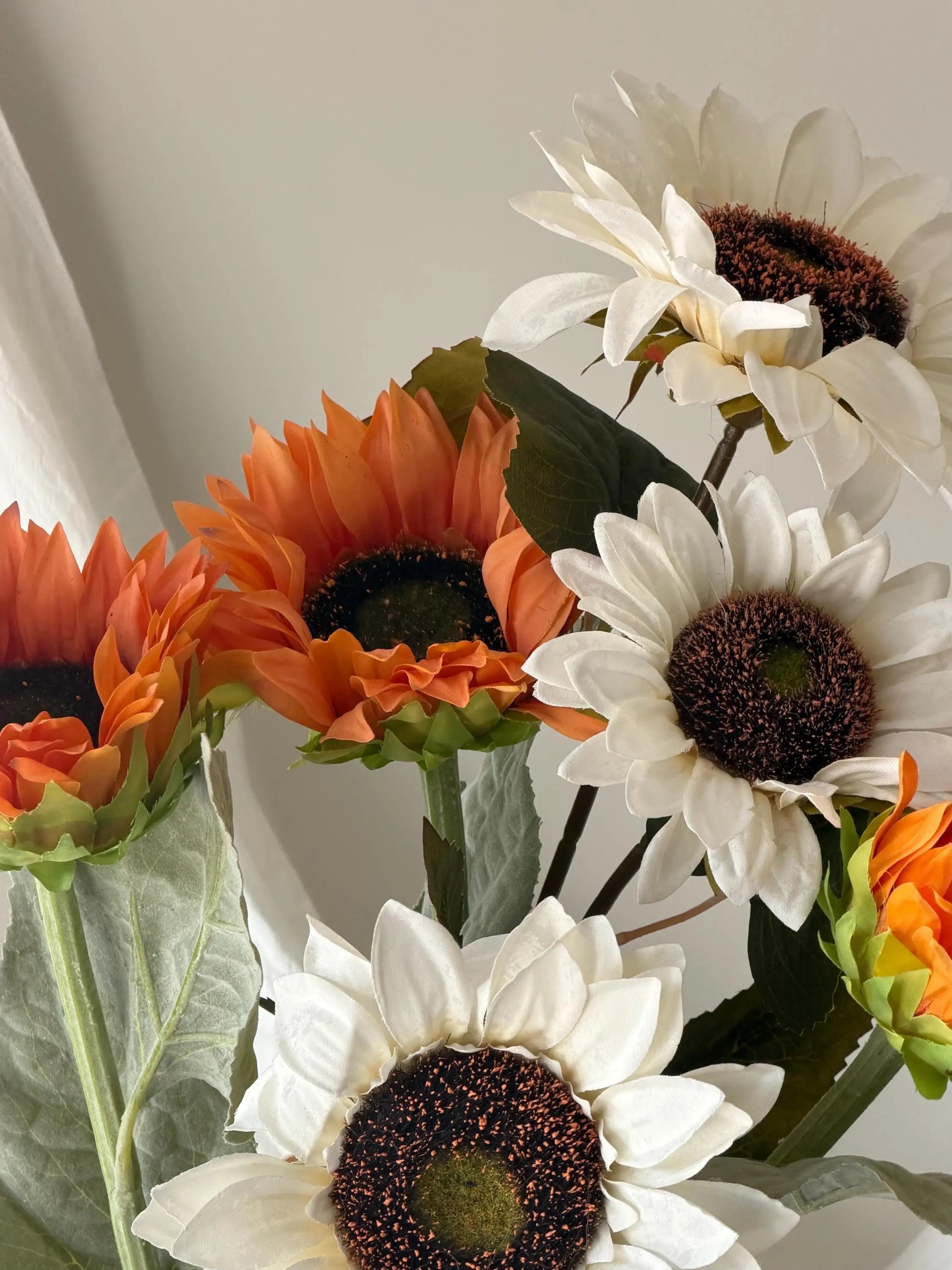 3 Heads Real Touch Sunflowers, Artificial Floral Arrangement, Farmhouse Home Decor, Spring Summer Bouquet Faux Flower Place