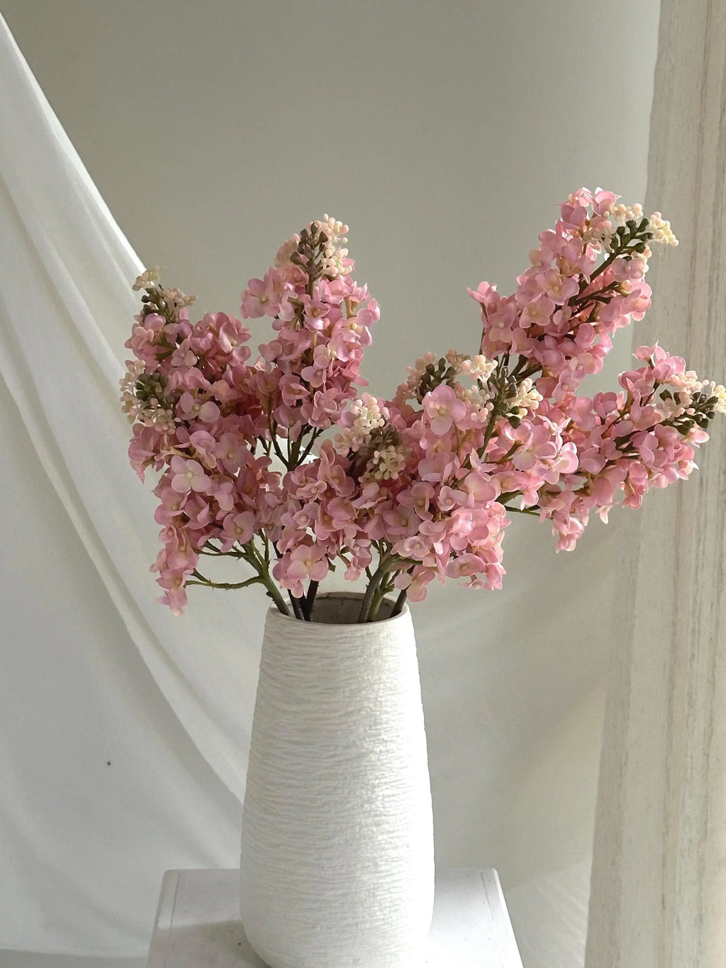 Real Touch Lilac stem, Faux Lilac Branch, Cream White Faux Floral Branch, fake flower arrangements, Lilac Flower for DIY Wedding Decor Faux Flower Place