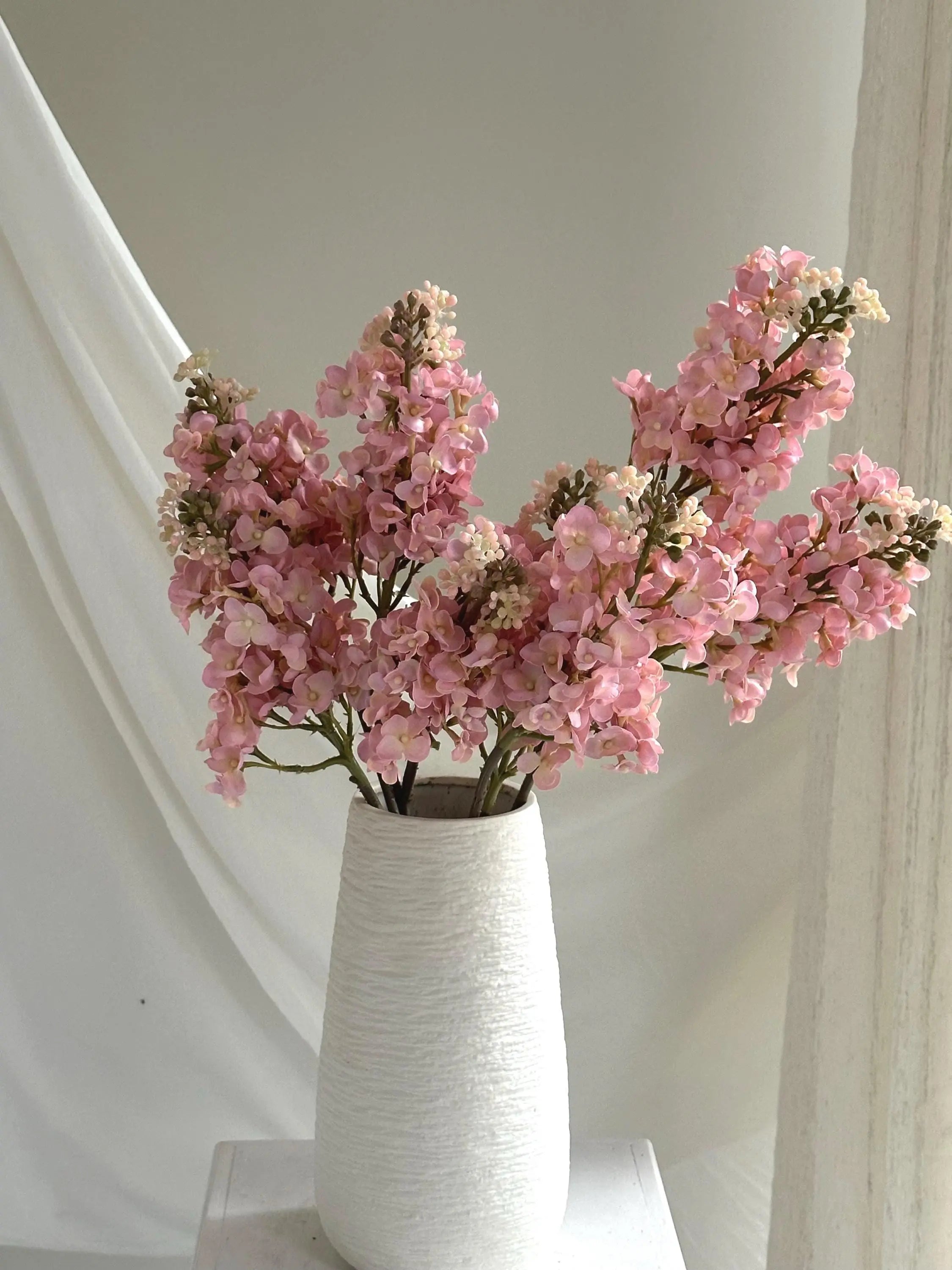 Real Touch Lilac stem, Faux Lilac Branch, Cream White Faux Floral Branch, fake flower arrangements, Lilac Flower for DIY Wedding Decor Faux Flower Place