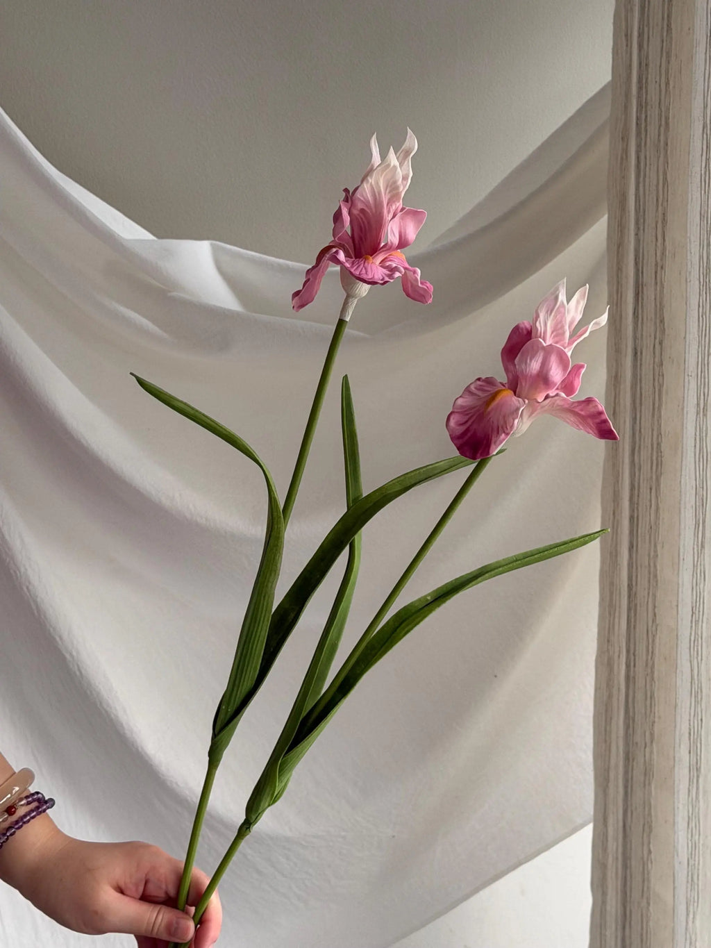 Pink Artificial Iris Flowers Faux Flower Place
