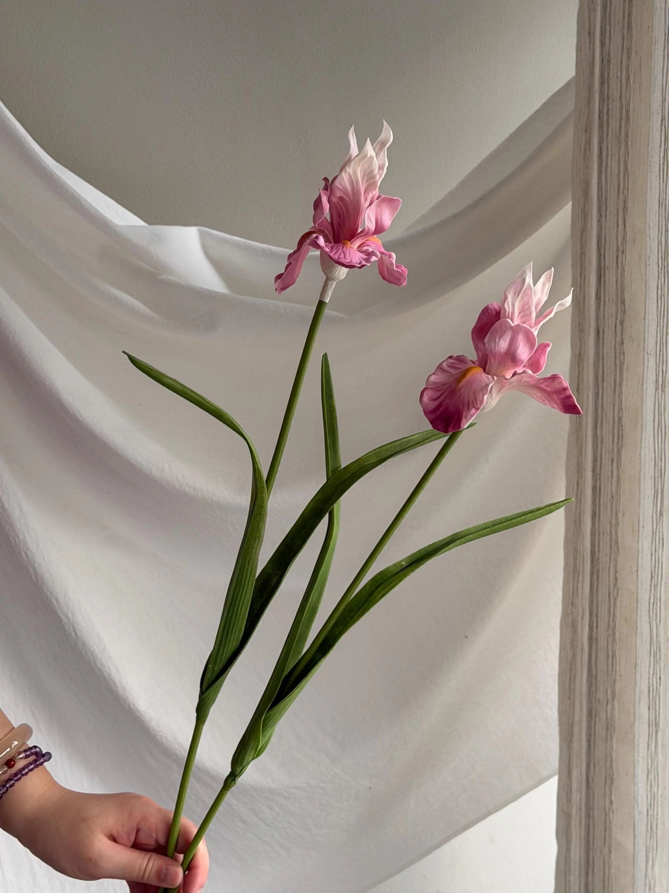 Pink Artificial Iris Flowers Faux Flower Place