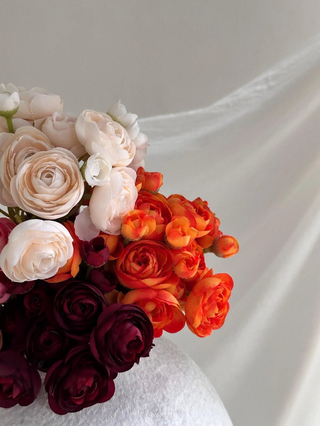 Min Faux Ranunculus bouquet, pinkartificial Ranunculus bunch,faux ranunculus flowers, Holiday Home flower arrangement, wedding bouquet Faux Flower Place