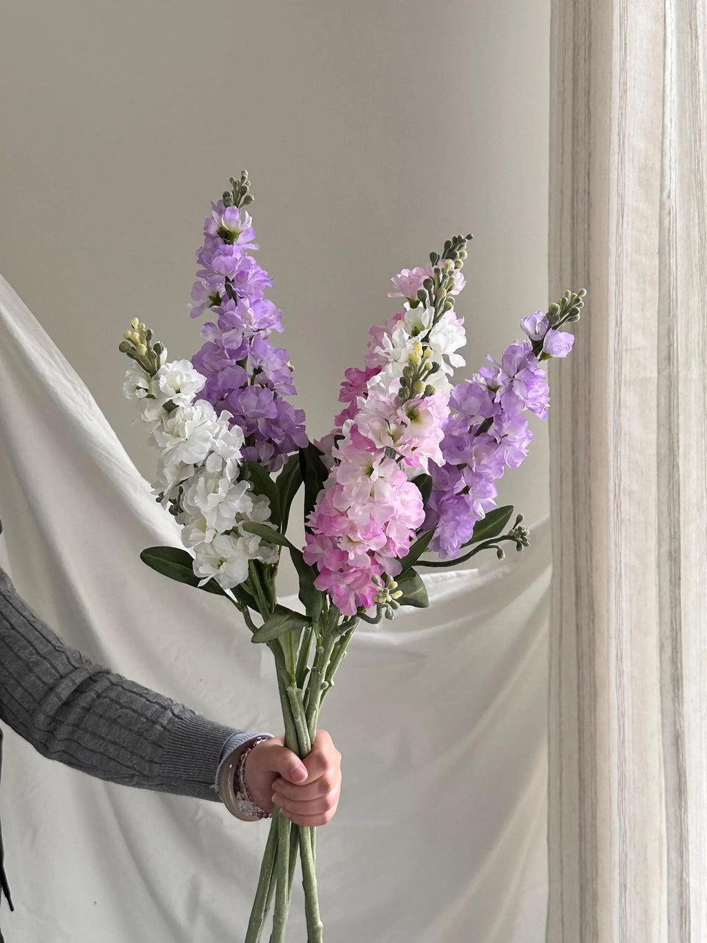 Artificial Delphinium Blossom Branch With Buds Faux Flower Place