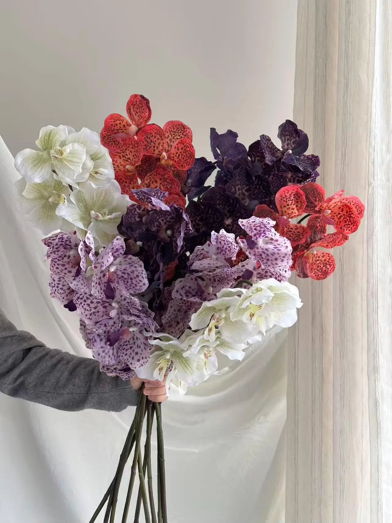 Artificial Psychedelic Phalaenopsis Orchid Faux Flower Place