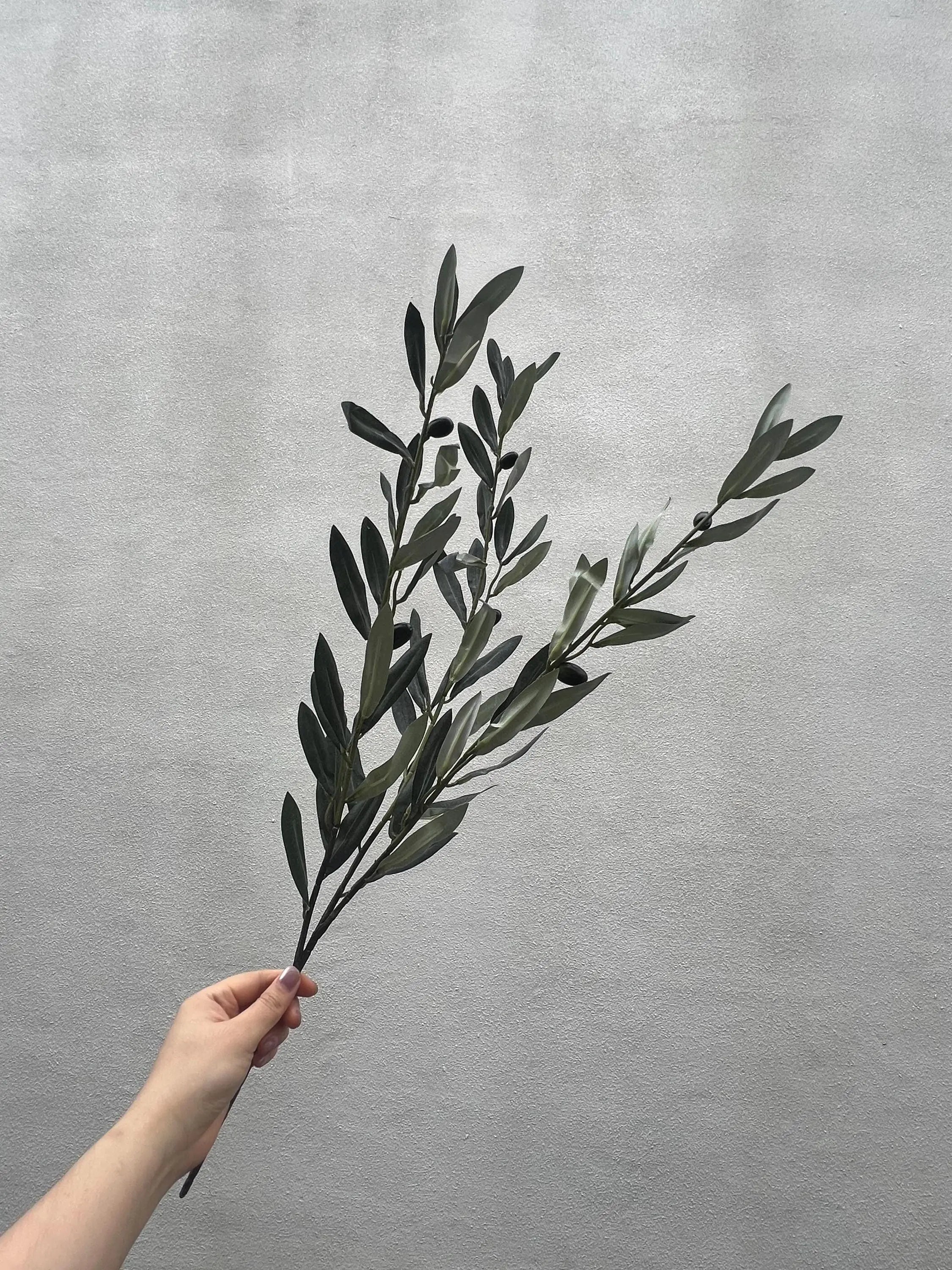 Artificial Olive Branch for Greenery Garland, Fake Olive stem with fruits, Faux Olive Leaf for House Warming, Wedding Holiday Season Decors Faux Flower Place