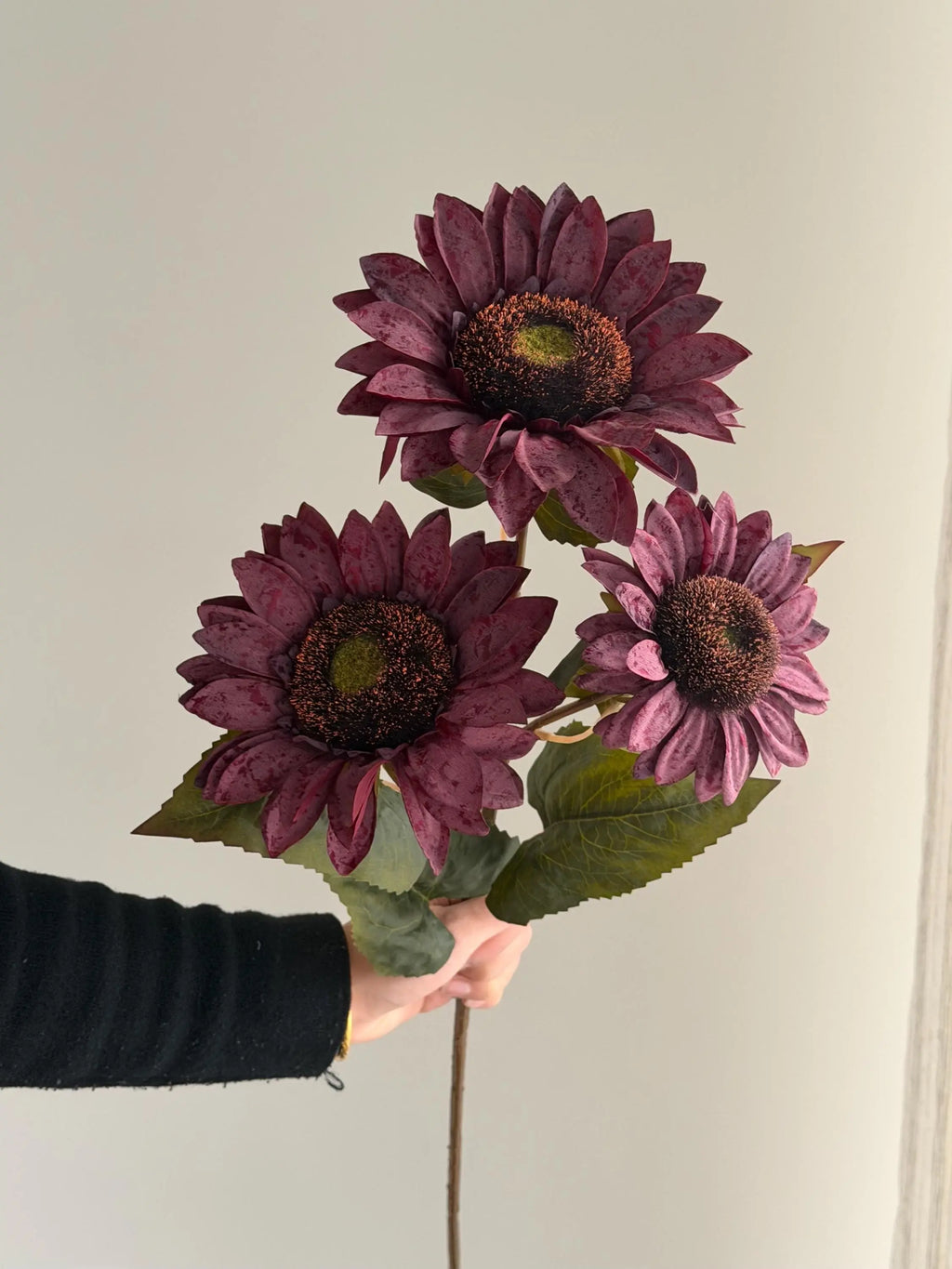 3 Heads Real Touch Sunflowers, Artificial Floral Arrangement, Farmhouse Home Decor, Spring Summer Bouquet Faux Flower Place