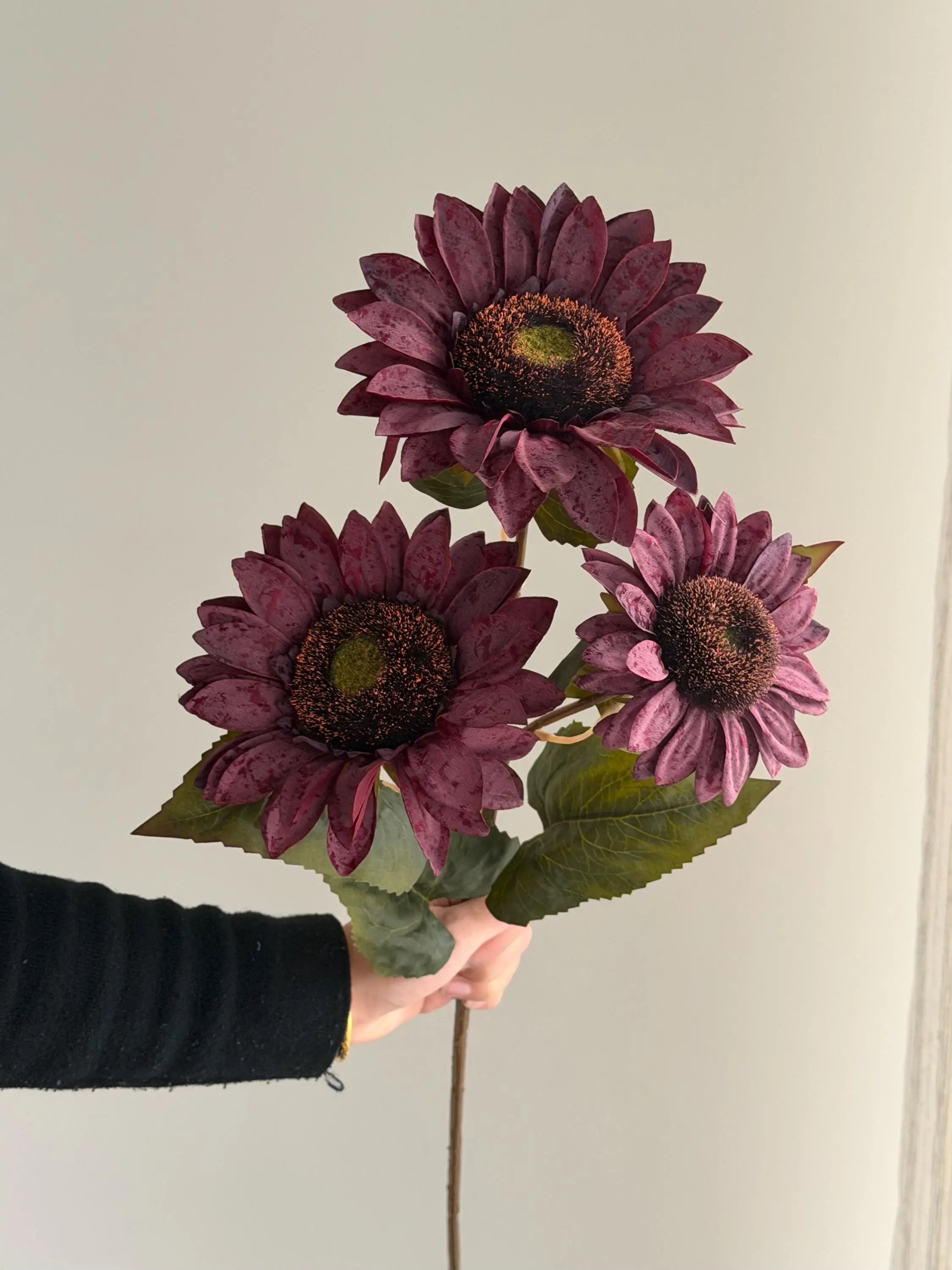 3 Heads Real Touch Sunflowers, Artificial Floral Arrangement, Farmhouse Home Decor, Spring Summer Bouquet Faux Flower Place