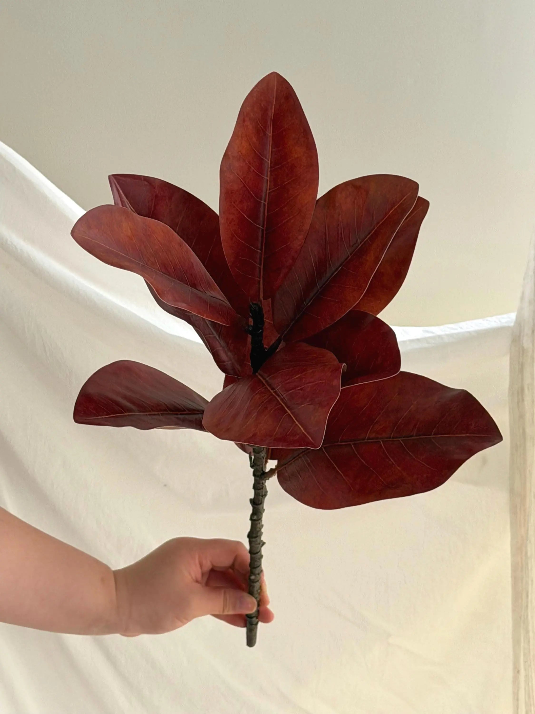 17" Artificial Magnolia Leaf Branch Faux Flower Place