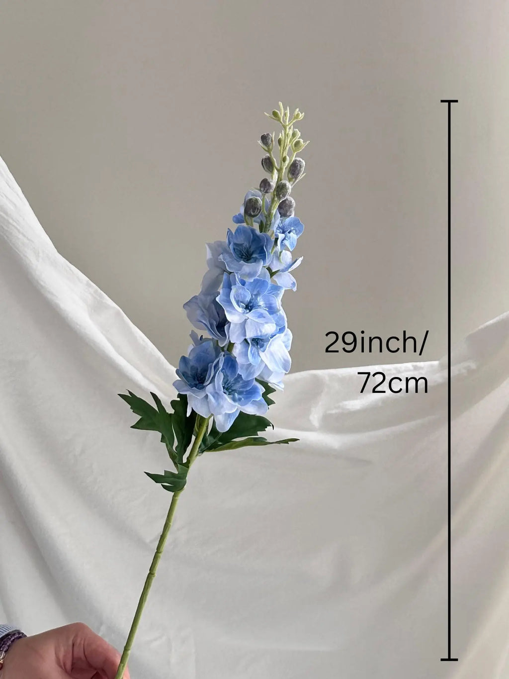 29" Real Touch Delphinium Blossom Branch With Buds, Faux Flowers, DIY Floral arrangement, Fake Flowers for House Warming Gifts Faux Flower Place