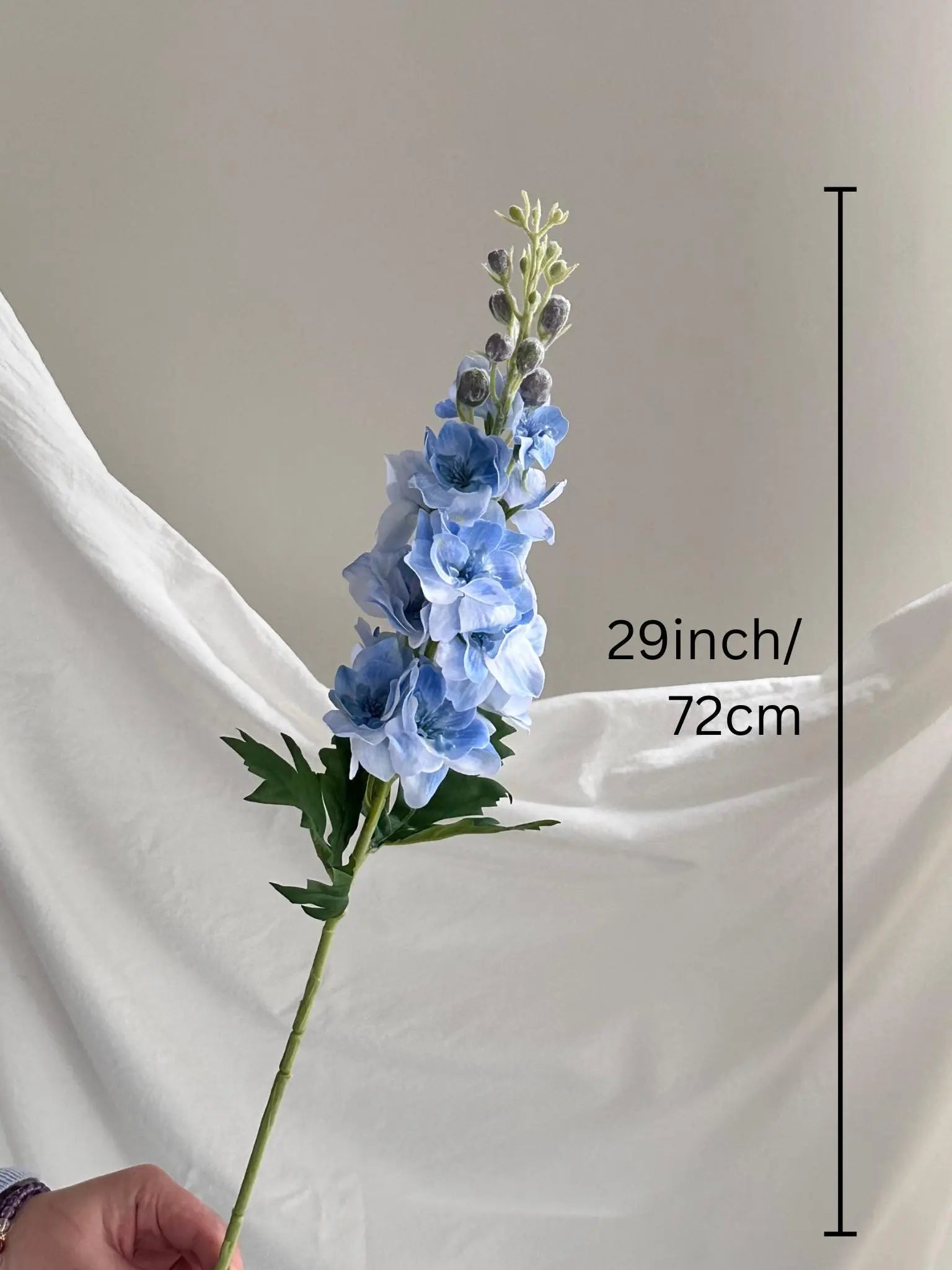 29" Real Touch Delphinium Blossom Branch With Buds, Faux Flowers, DIY Floral arrangement, Fake Flowers for House Warming Gifts Faux Flower Place