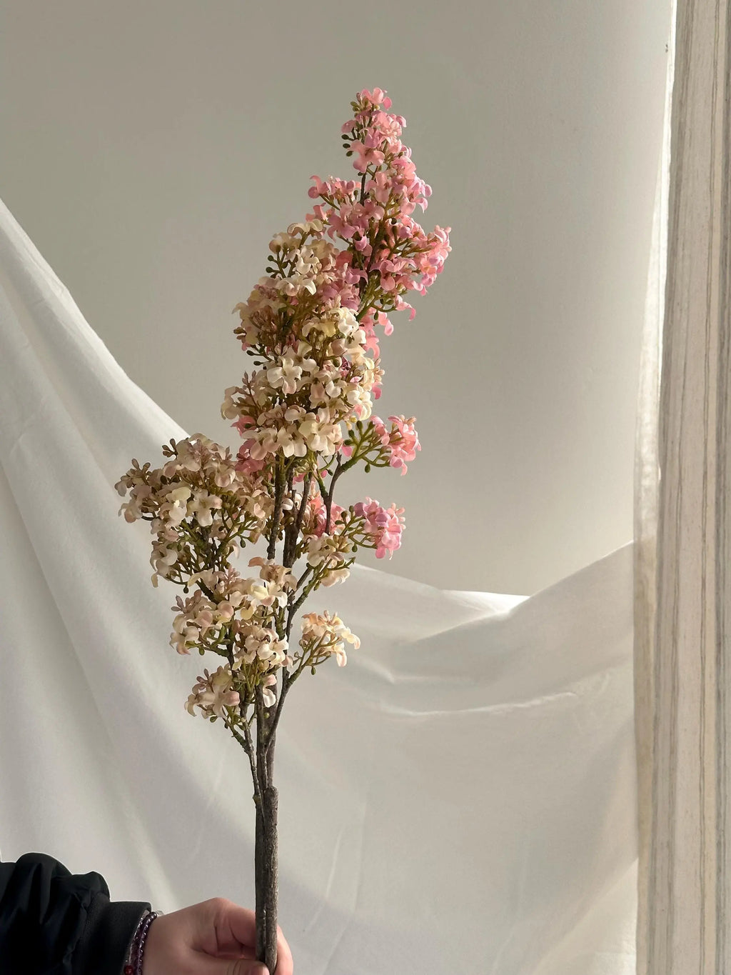 Real Touch Lilac stem, Faux Lilac Branch, Pastel Faux Floral Branch, fake flower arrangements, Pastel Lilac Flower for DIY Wedding Decor Faux Flower Place