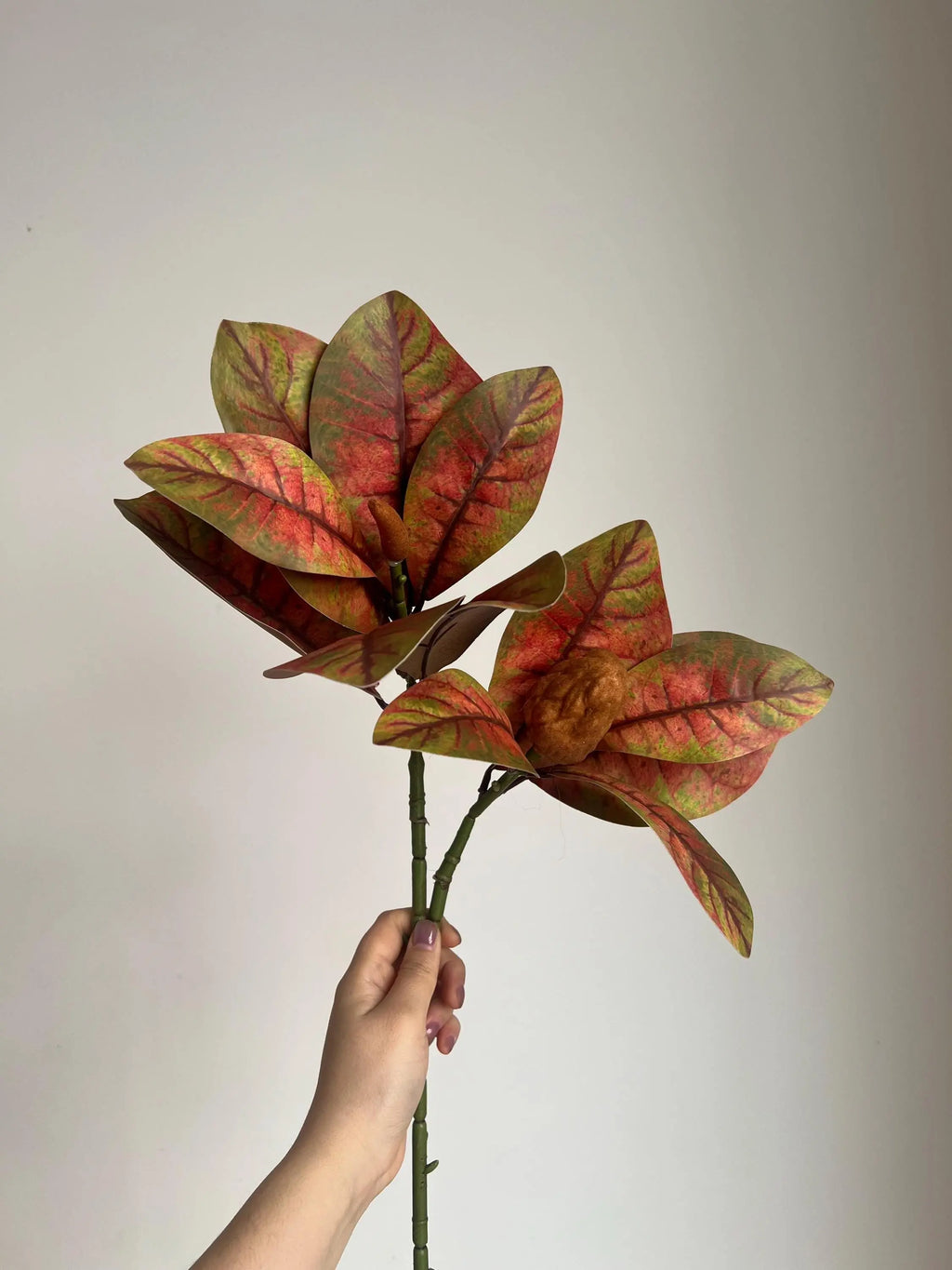 Artificial Magnolia Leaf Branch Faux Flower Place