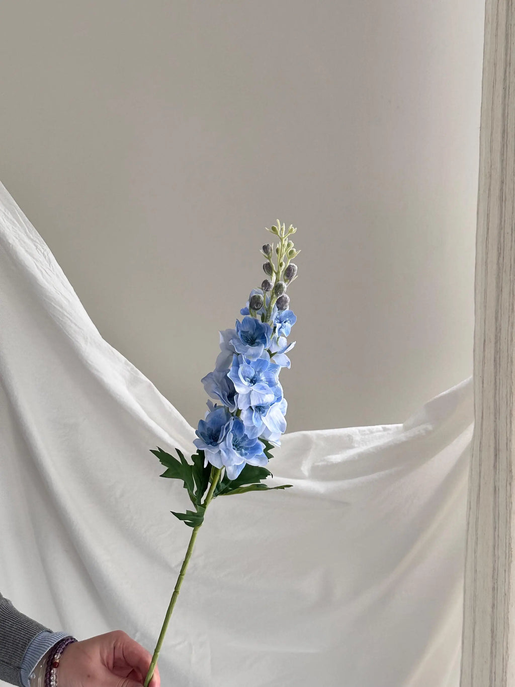 29" Real Touch Delphinium Blossom Branch With Buds, Faux Flowers, DIY Floral arrangement, Fake Flowers for House Warming Gifts Faux Flower Place