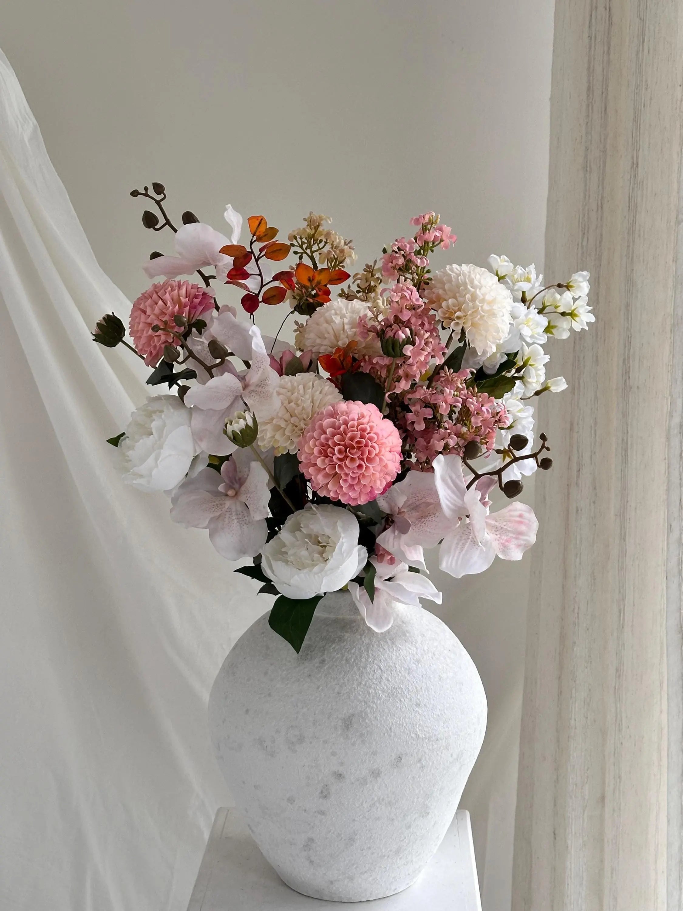 Whimsical Wildflower Bouquet, Bridal Bouquet, faux flower arrangement, holiday flower arrangement with Fake Peony, Rose, Dahlia, lilac Faux Flower Place