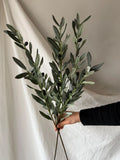 Artificial Olive Branch for Greenery Garland, Fake Olive stem with fruits, Faux Olive Leaf for House Warming, Wedding Holiday Season Decors Faux Flower Place