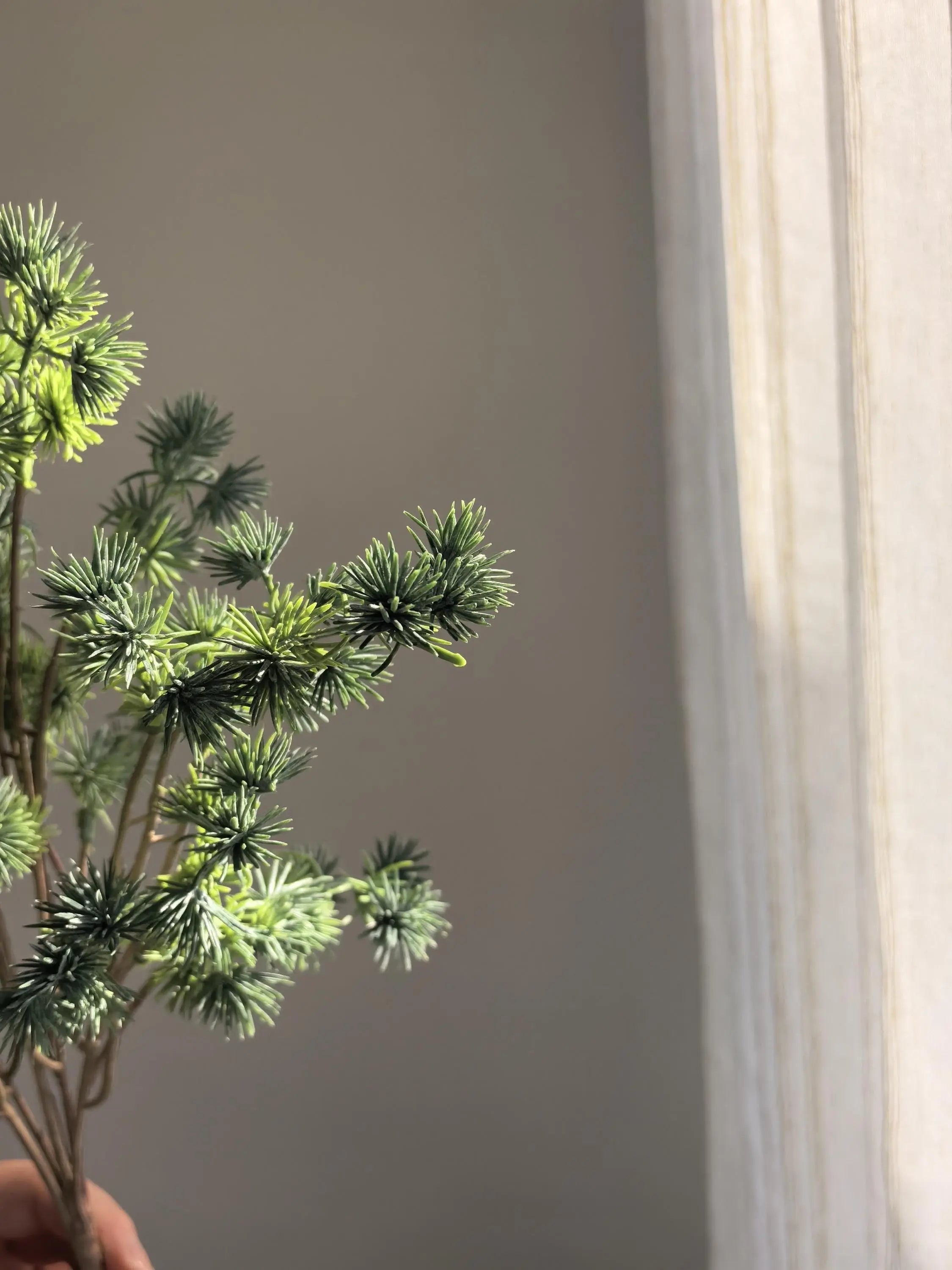 Faux Winter Cedar Branch Artificial Pine Stems for DIY Indoor Decor, Pine Needle Stem Evergreen garland, primitive christmas decor Faux Flower Place