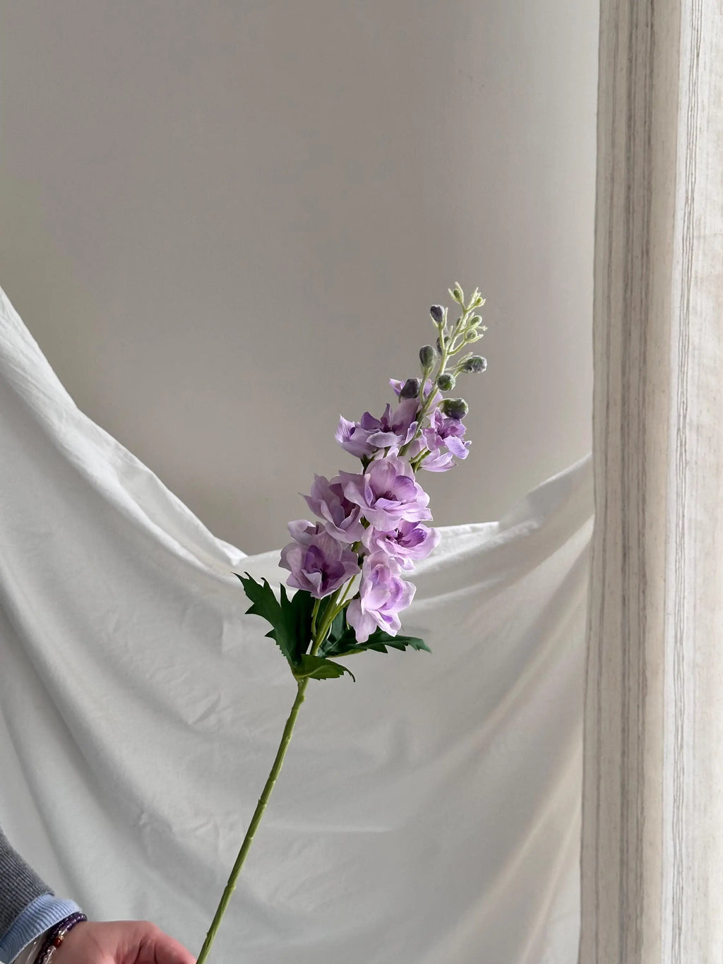 29" Real Touch Delphinium Blossom Branch With Buds, Faux Flowers, DIY Floral arrangement, Fake Flowers for House Warming Gifts Faux Flower Place