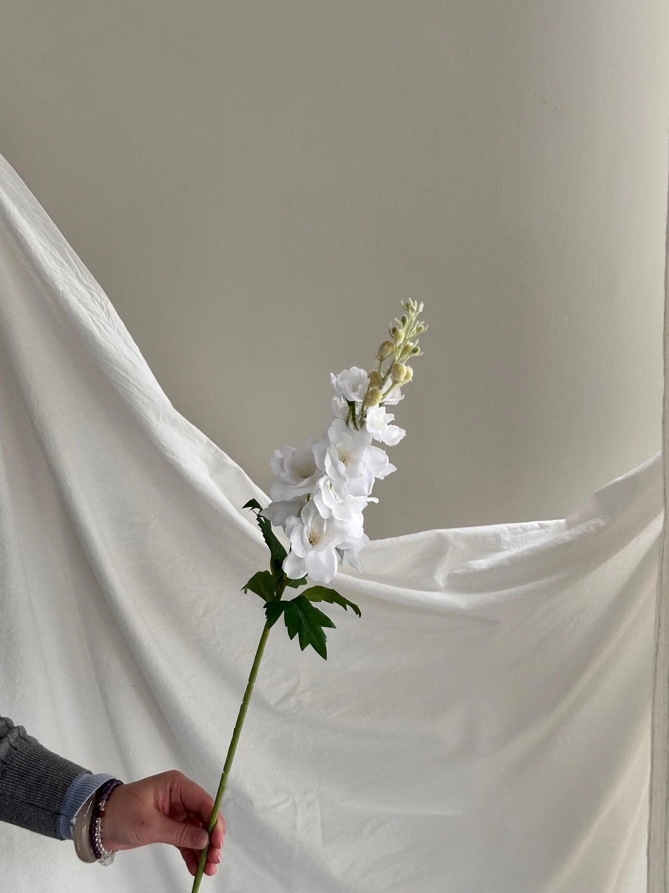 29" Real Touch Delphinium Blossom Branch With Buds, Faux Flowers, DIY Floral arrangement, Fake Flowers for House Warming Gifts Faux Flower Place
