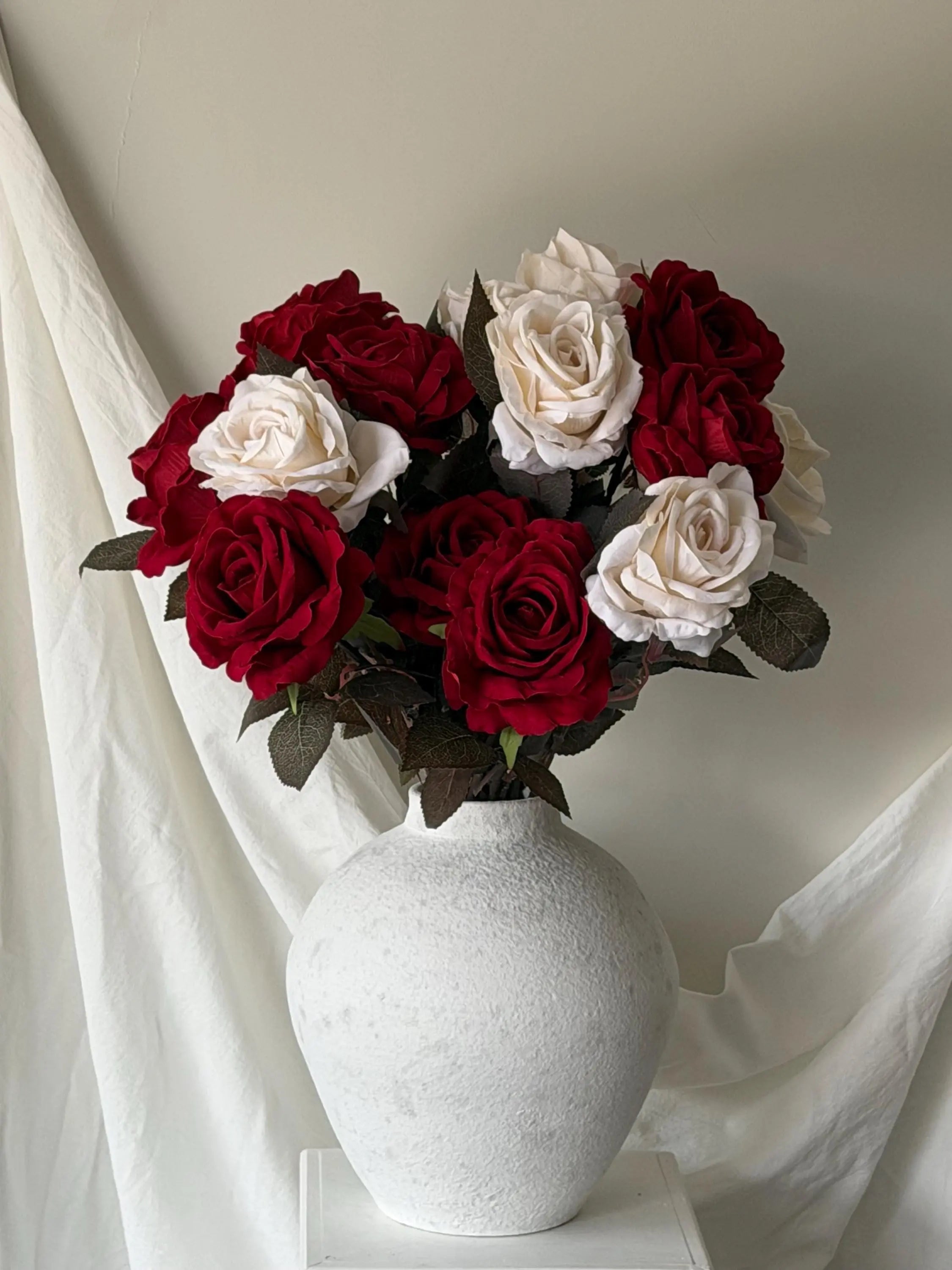 Faux Rose Flowers Set 5 Stem Faux Flower Place