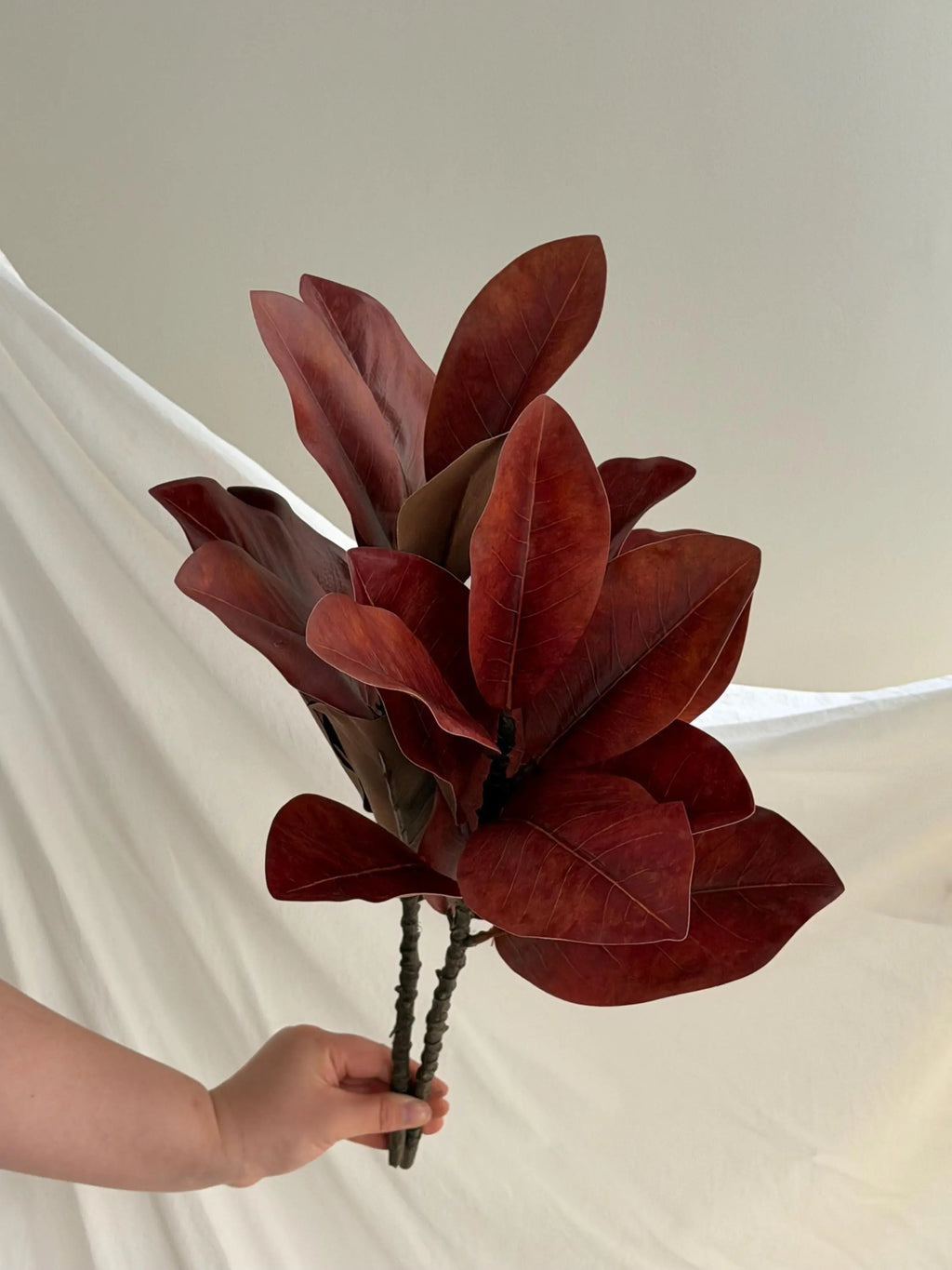 17" Artificial Magnolia Leaf Branch Faux Flower Place