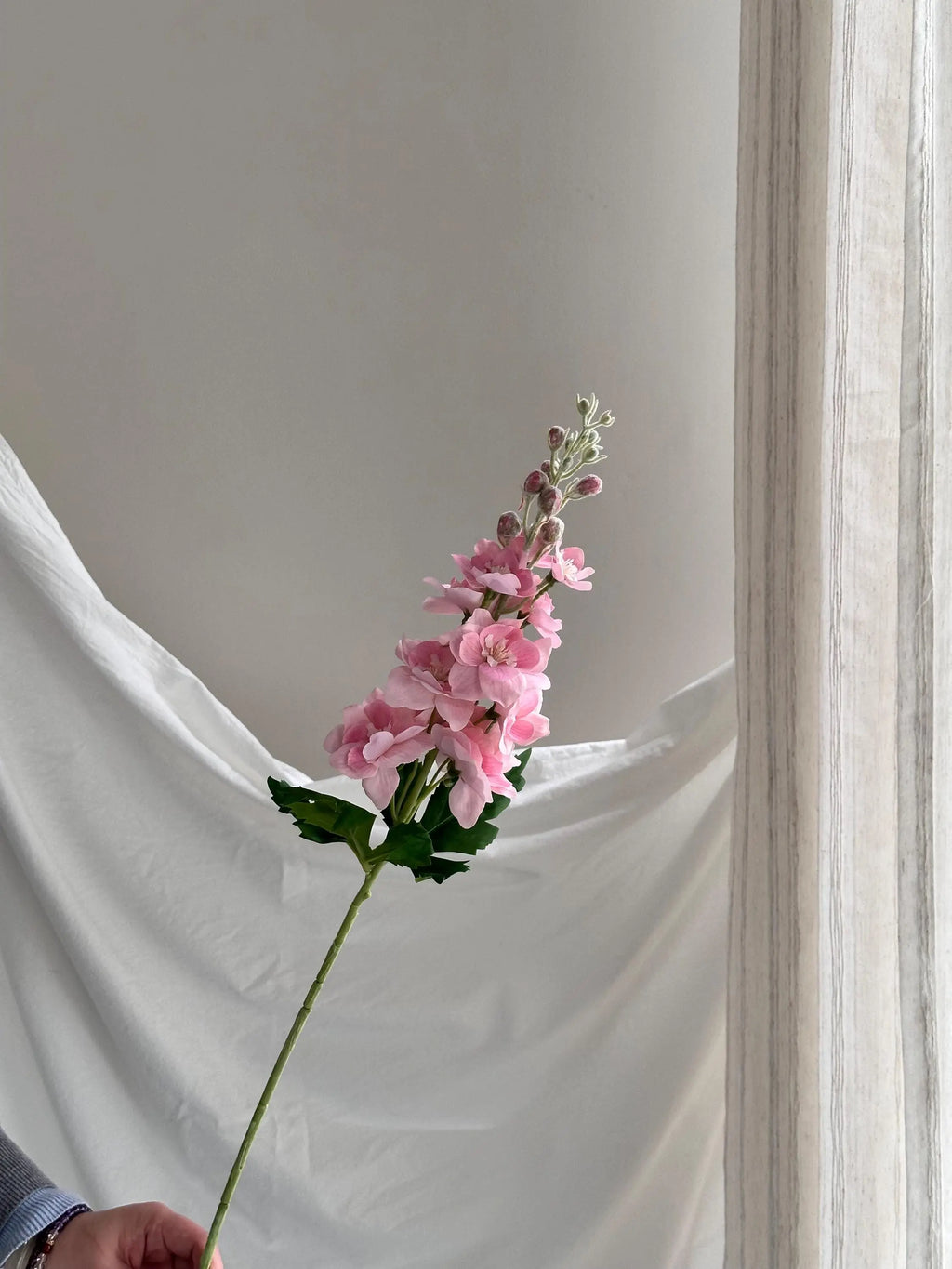 29" Real Touch Delphinium Blossom Branch With Buds, Faux Flowers, DIY Floral arrangement, Fake Flowers for House Warming Gifts Faux Flower Place