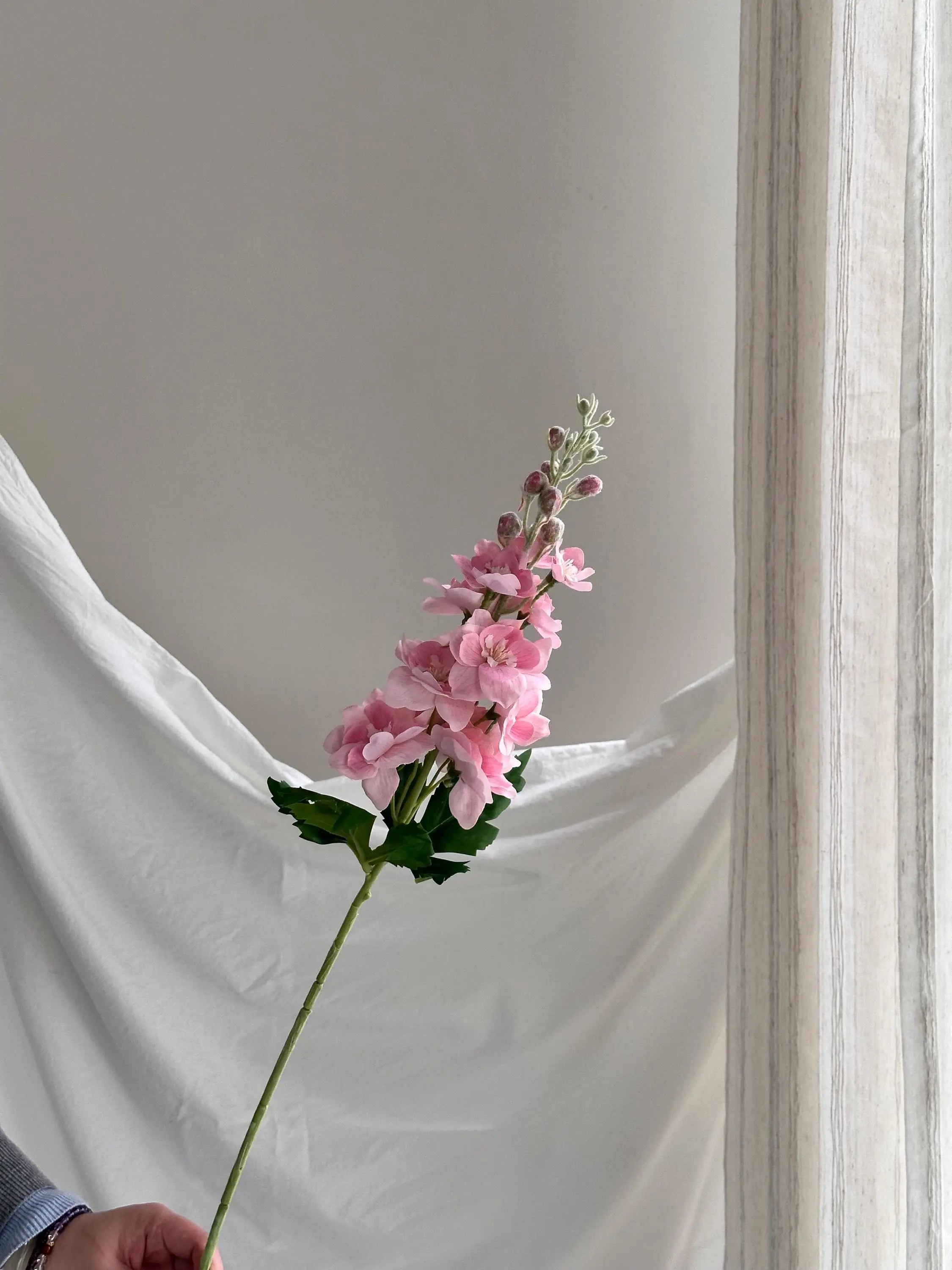 29" Real Touch Delphinium Blossom Branch With Buds, Faux Flowers, DIY Floral arrangement, Fake Flowers for House Warming Gifts Faux Flower Place