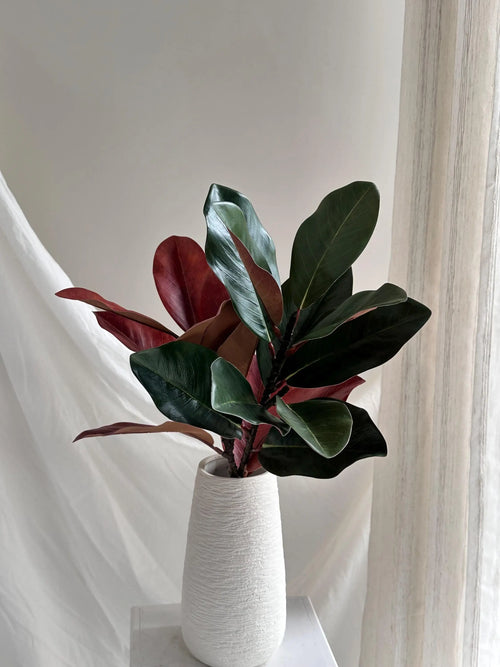 17" Artificial Magnolia Leaf Branch Faux Flower Place