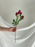 Silk 5-Head Pink Rose Stem