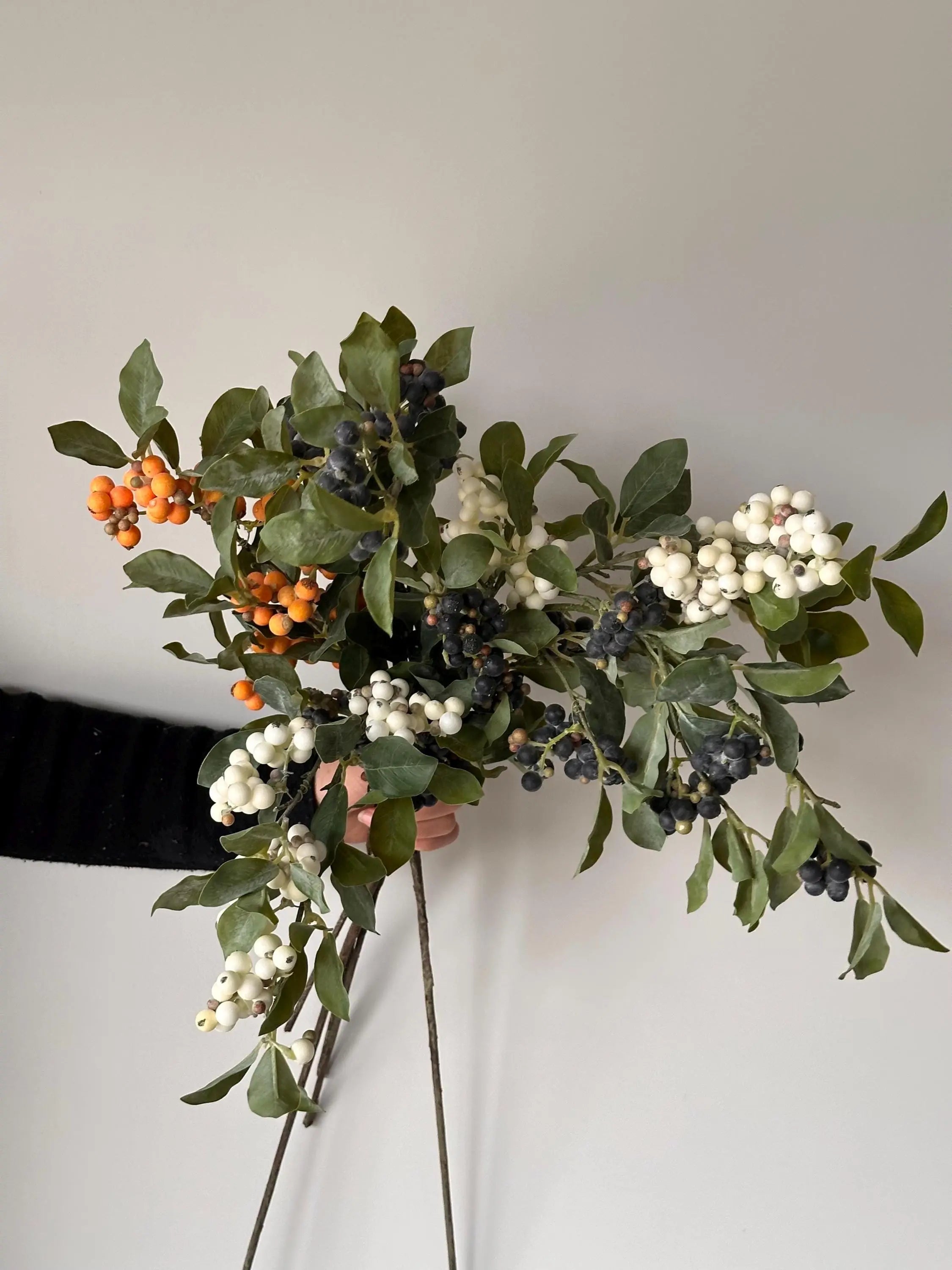 Long Stems Berries Spray, Faux BlueBerry Bush Celesta Atelier