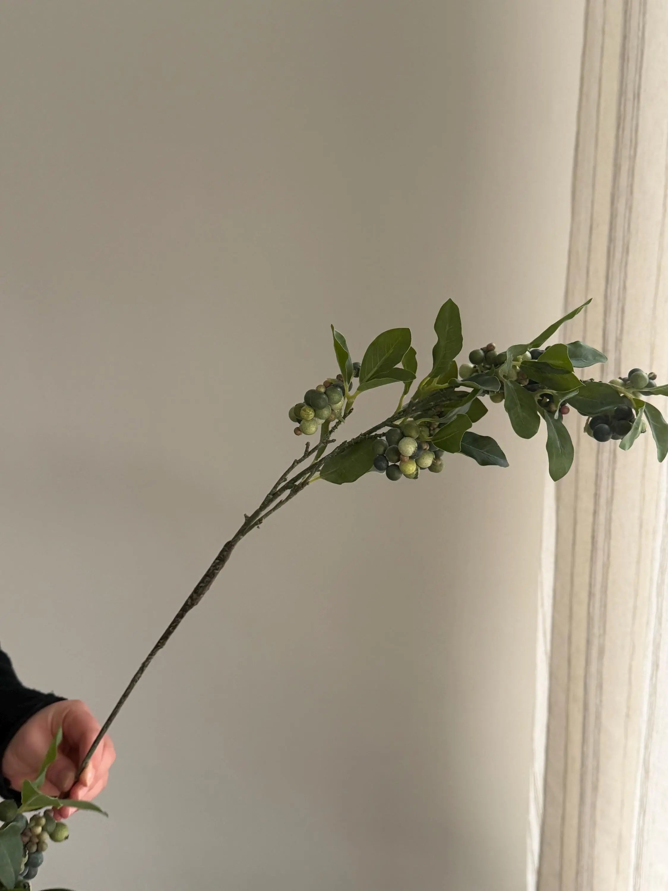 Long Stems Berries Spray, Faux BlueBerry Bush Celesta Atelier