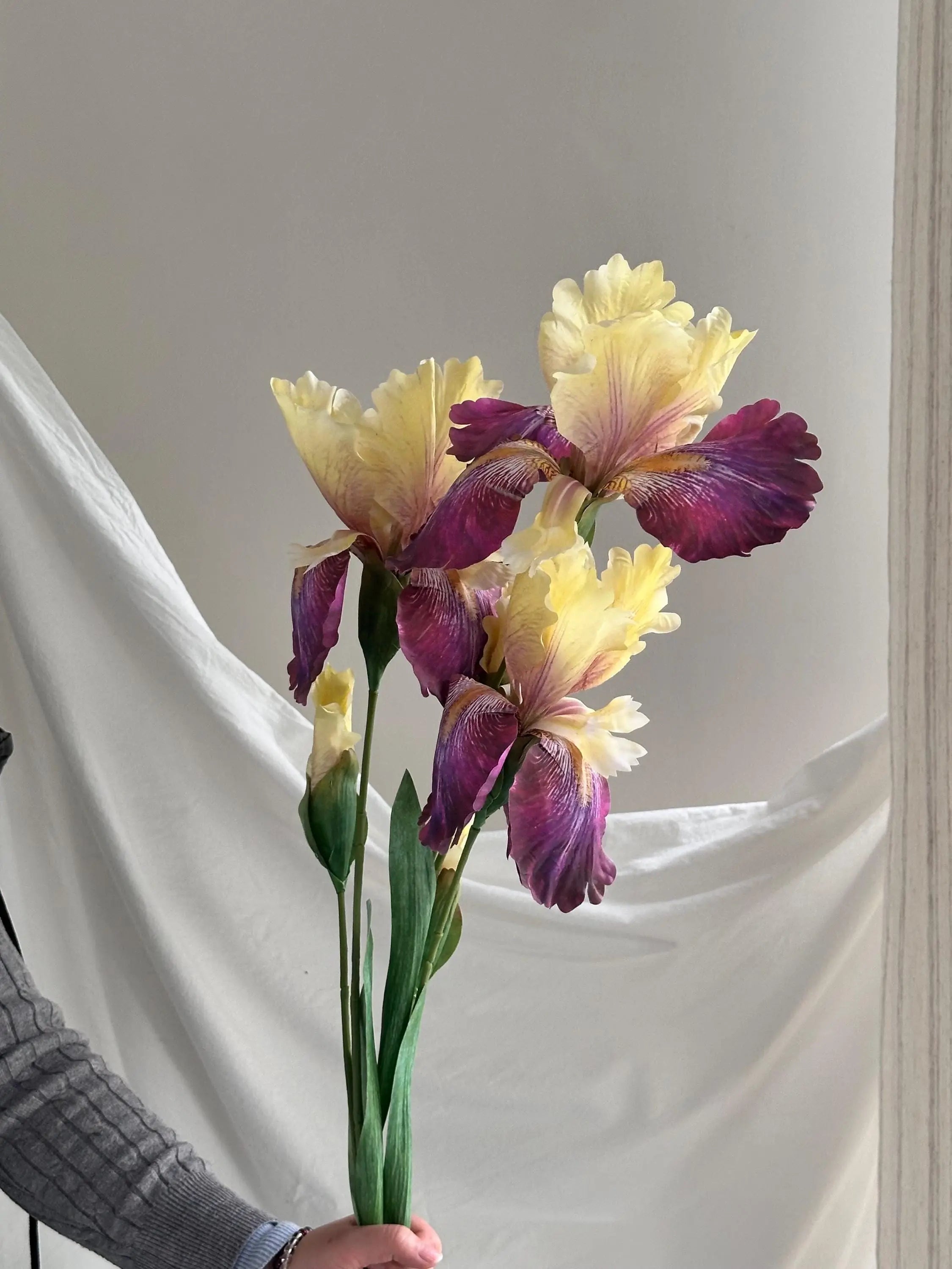 Artificial Iris Flowers, Silk iris flower, Real Touch iris flower, spring floral arrangement for home wedding decor Faux Flower Place