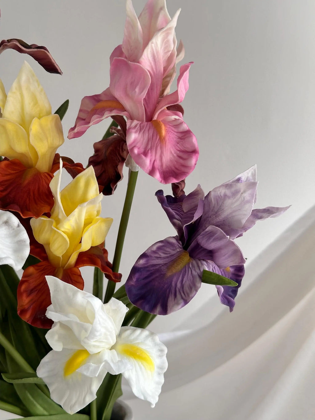 Pink Artificial Iris Flowers Faux Flower Place