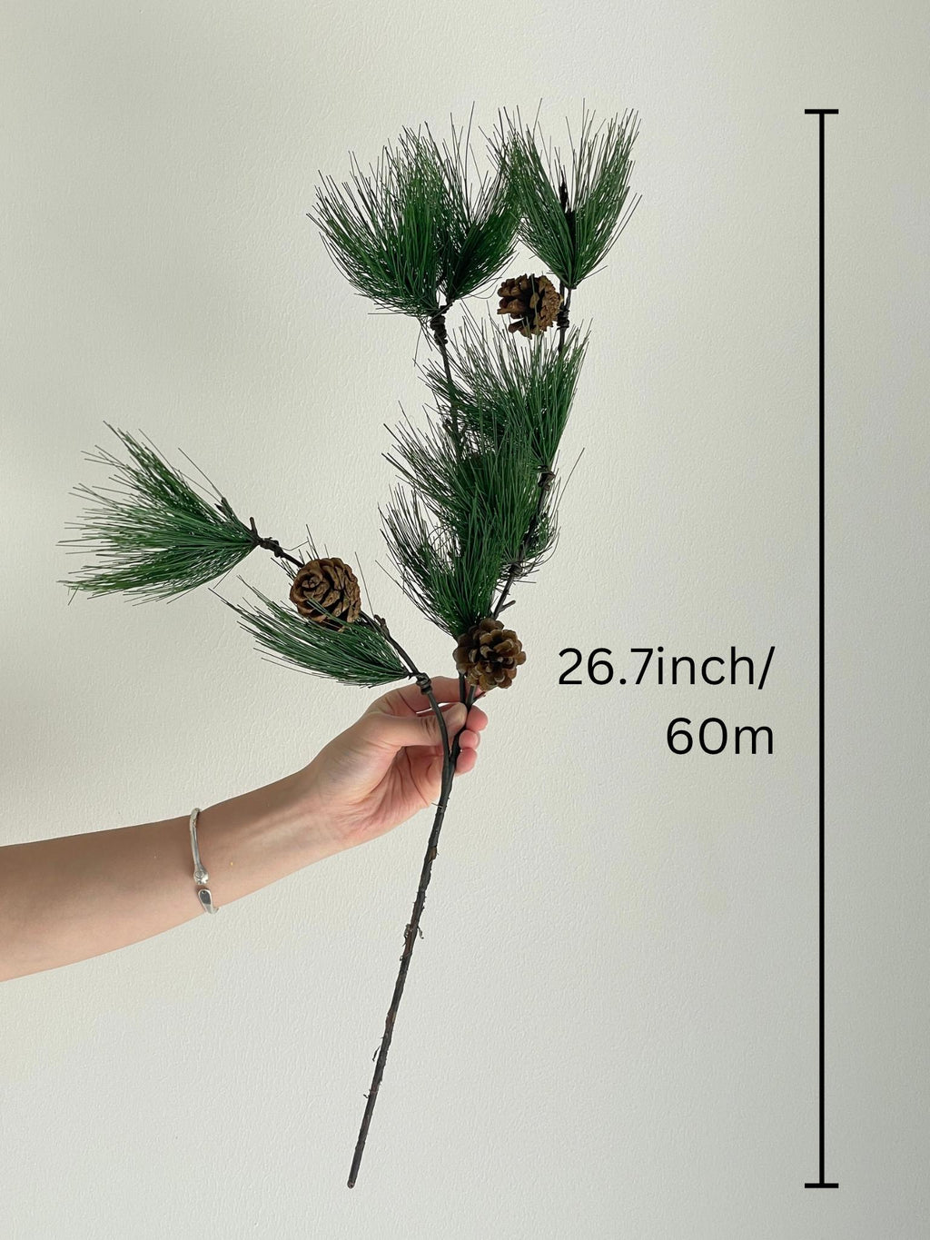 Artificial Pine Needles Branch with Pine Cone