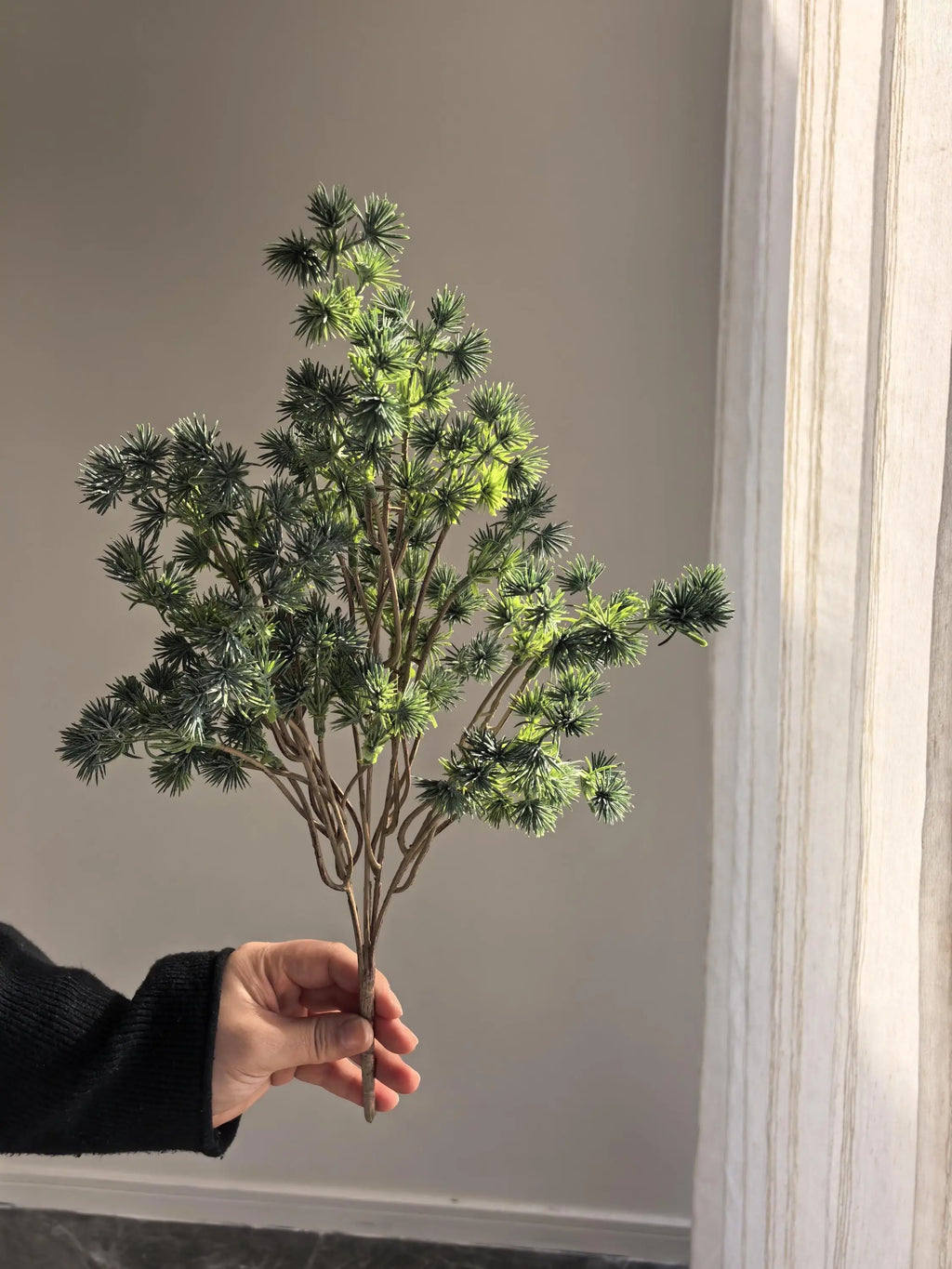 Faux Winter Cedar Branch Artificial Pine Stems for DIY Indoor Decor, Pine Needle Stem Evergreen garland, primitive christmas decor Faux Flower Place
