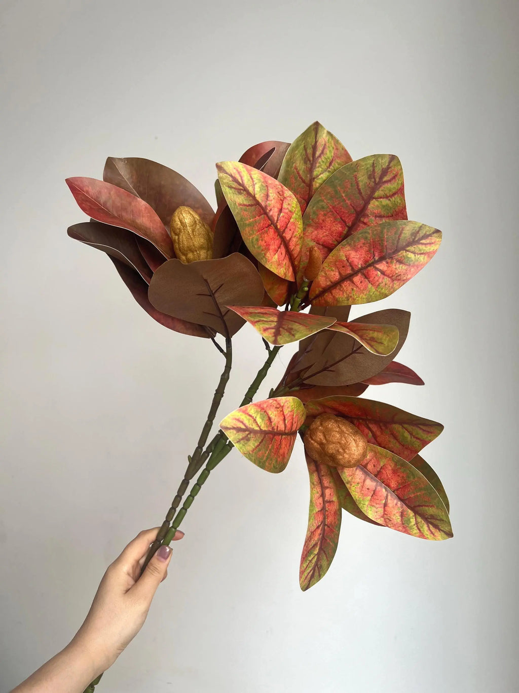 Artificial Magnolia Leaf Branch Faux Flower Place