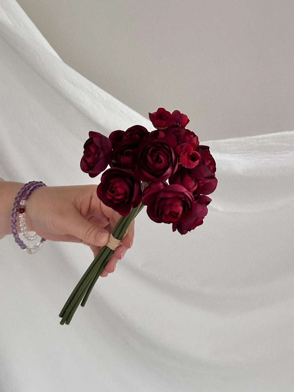 Min Faux Ranunculus bouquet, pinkartificial Ranunculus bunch,faux ranunculus flowers, Holiday Home flower arrangement, wedding bouquet Faux Flower Place