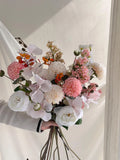 Whimsical Wildflower Bouquet, Bridal Bouquet, faux flower arrangement, holiday flower arrangement with Fake Peony, Rose, Dahlia, lilac Faux Flower Place