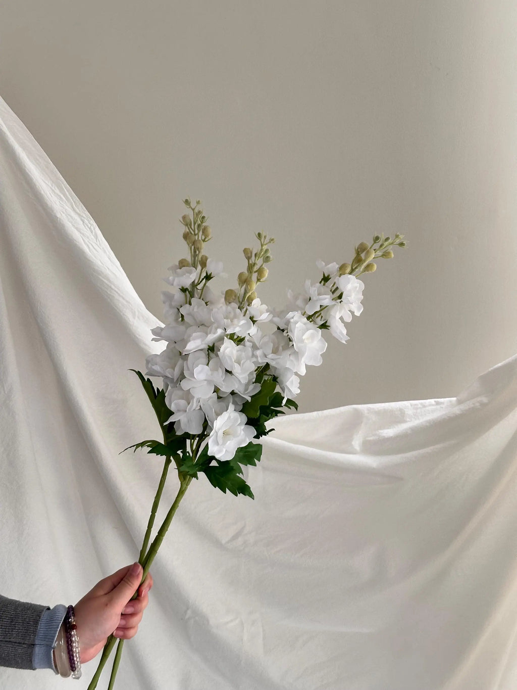 29" Real Touch Delphinium Blossom Branch With Buds, Faux Flowers, DIY Floral arrangement, Fake Flowers for House Warming Gifts Faux Flower Place
