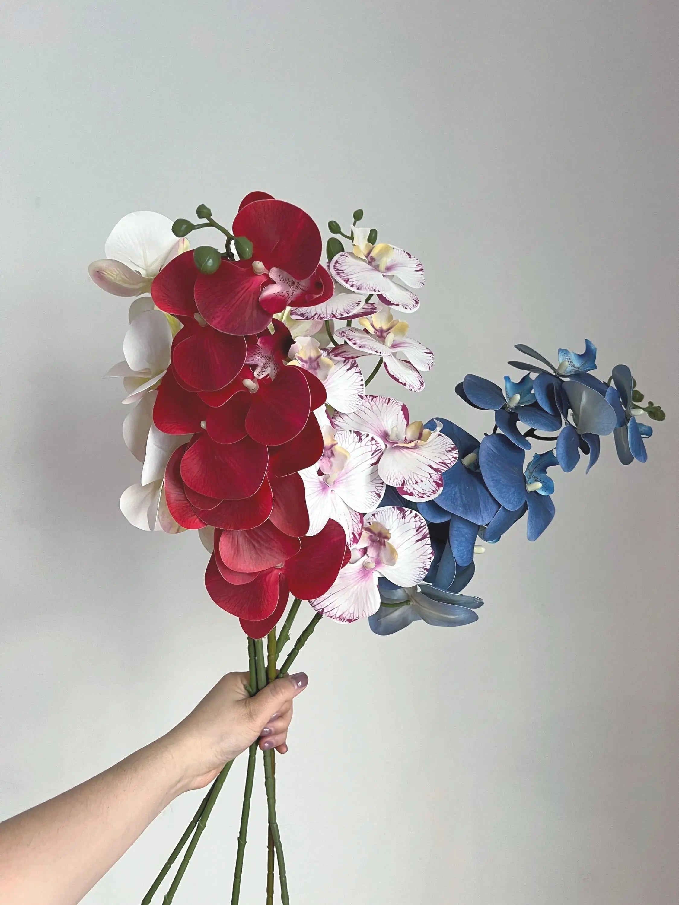 White Faux Orchid Spray, Artificial Orchid Celesta Atelier