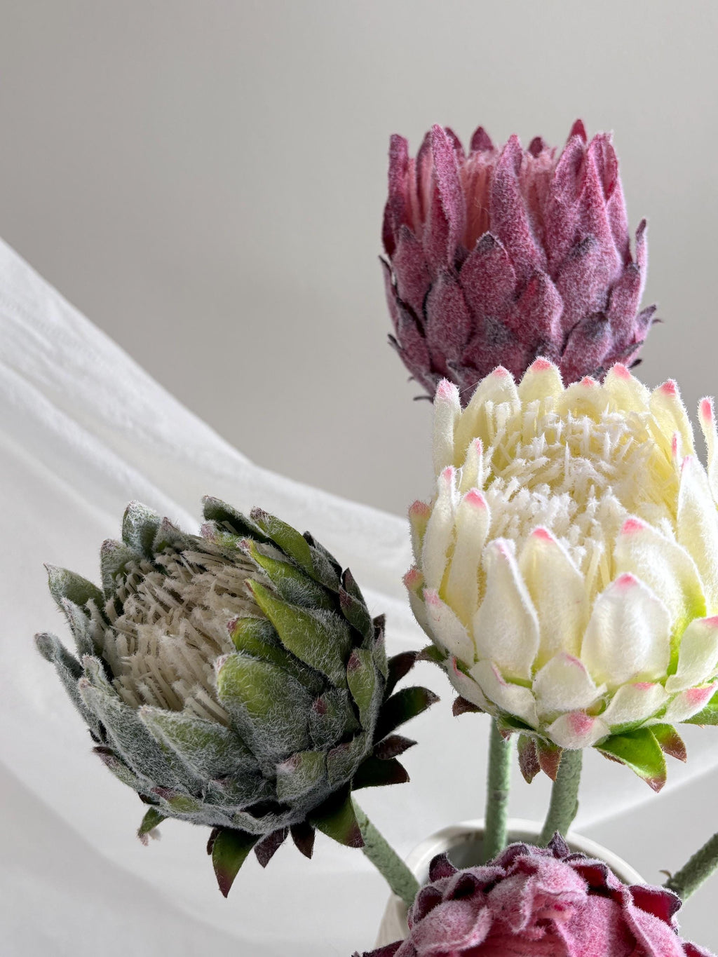 Artificial Green Protea Stem