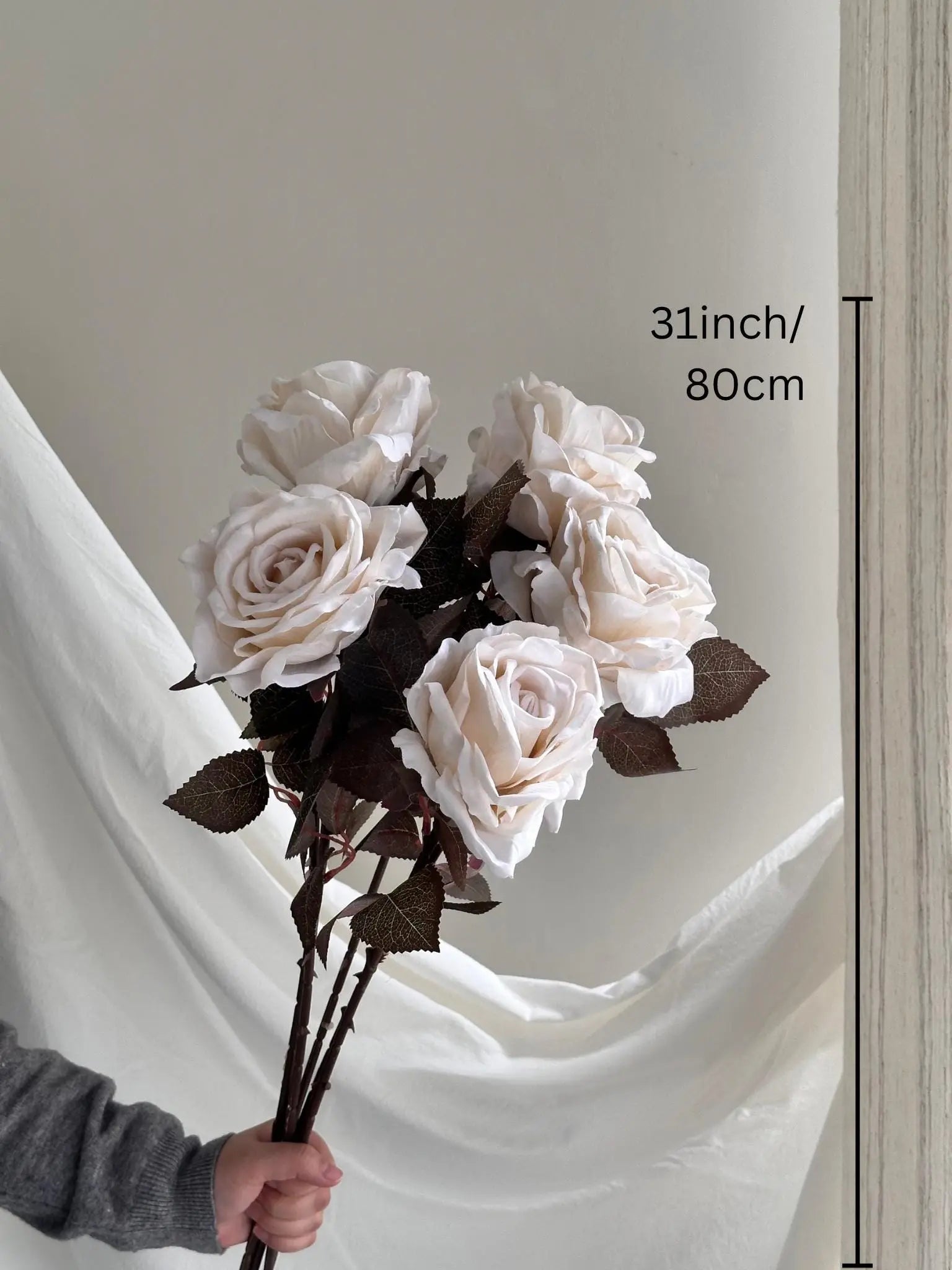 Faux Rose Flowers Set 5 Stem Faux Flower Place