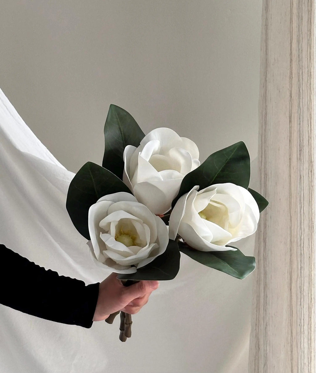 15” Artificial Magnolia stem Faux Flower Place