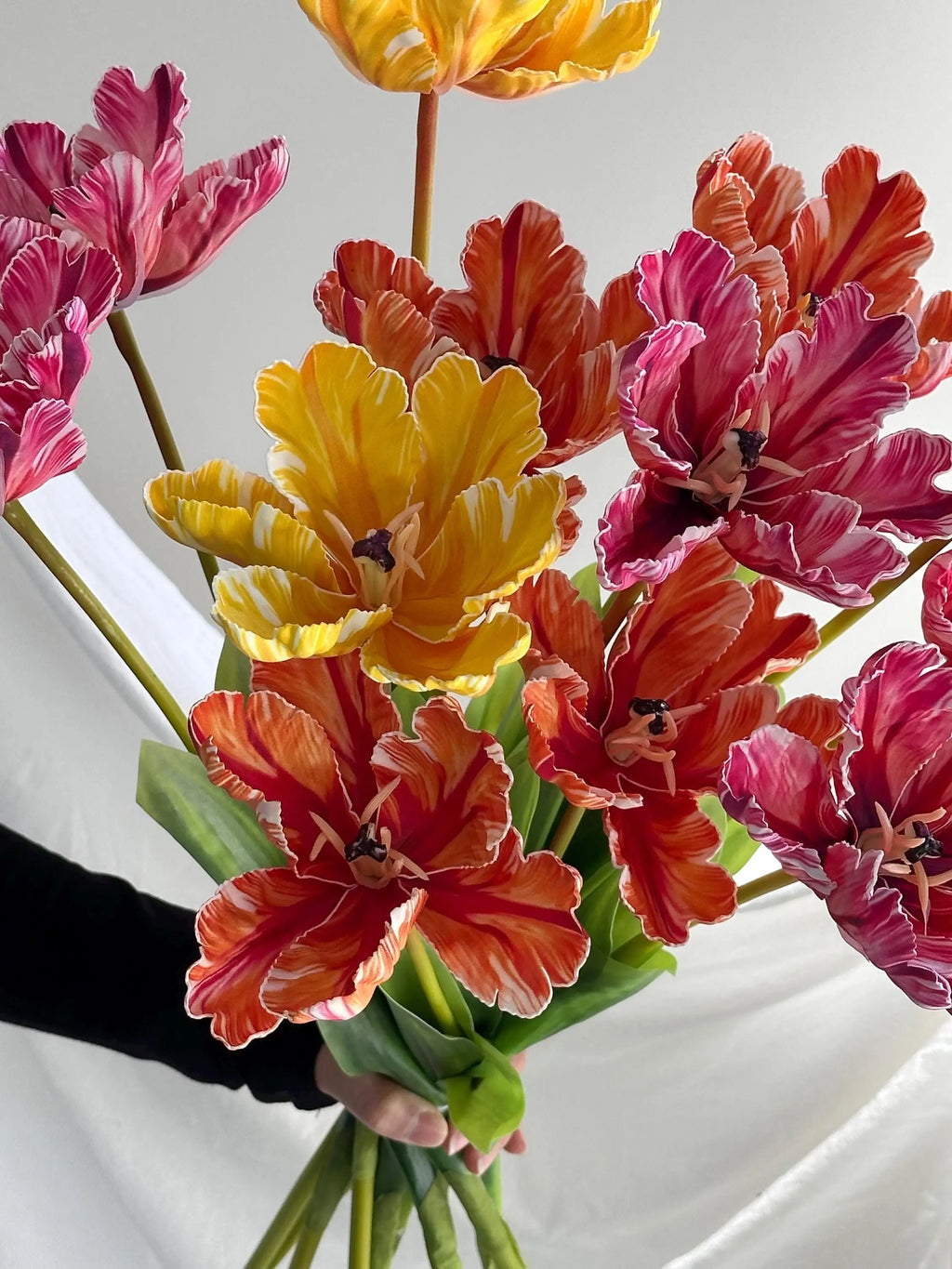 Fake flamingo tulip flower, artificial tulips stems, Real touch tulip, fake flower arrangements, faux tulip for Mothers Day gift Faux Flower Place