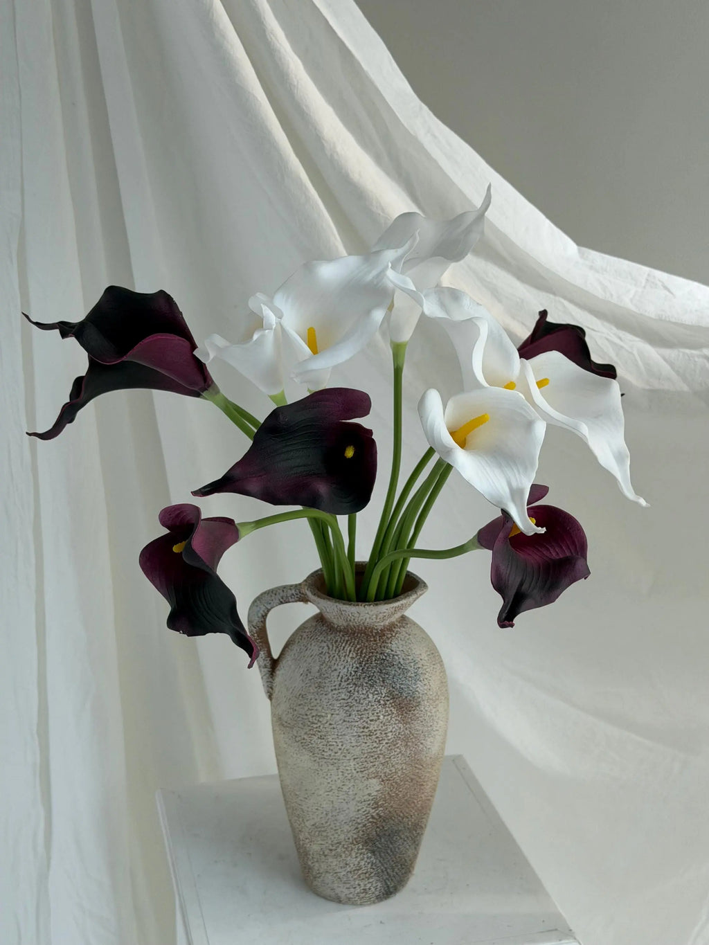 Faux Calla Lily bouquet for Bridal Shower, 6pc Artificial lily of the valley, Mini Calla Lily Bouquet,Wedding Ceremony Flower for Bride Faux Flower Place