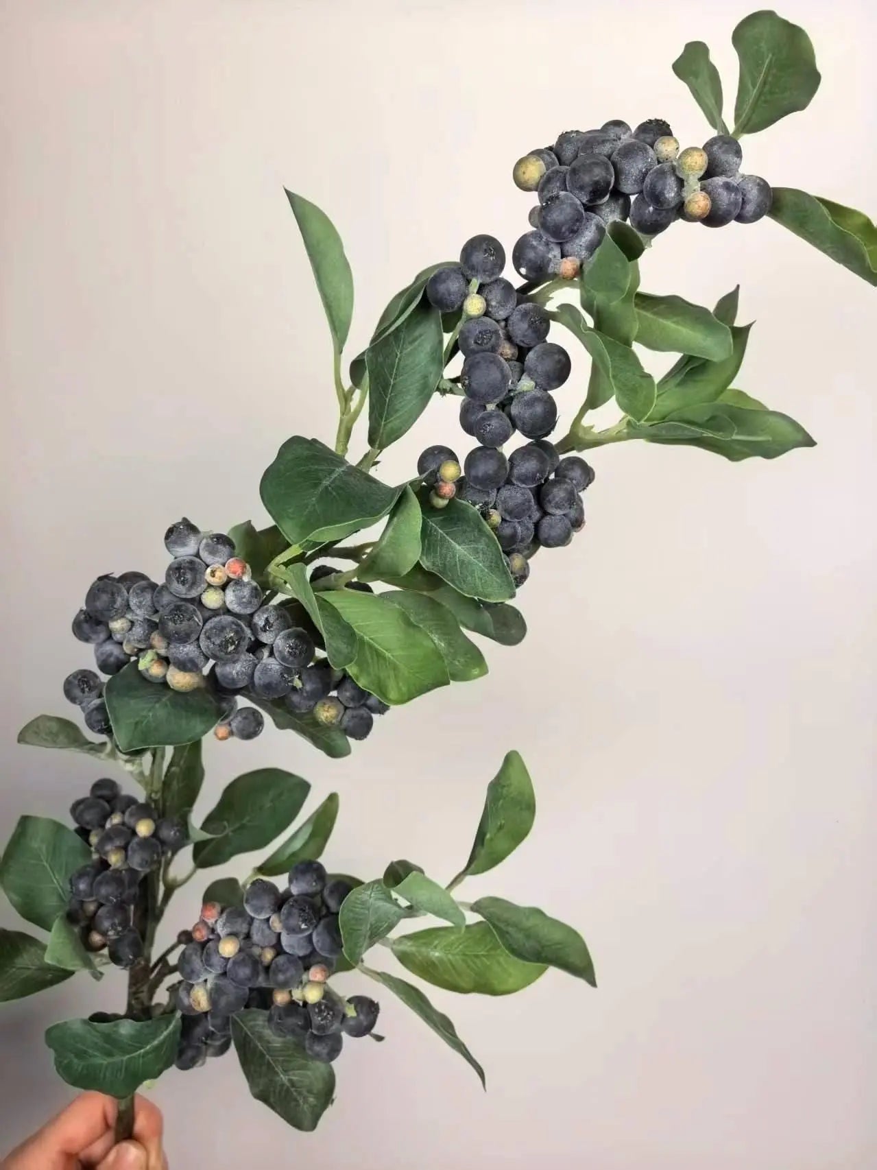 Long Stems Berries, Faux BlueBerry Spray Celesta Atelier