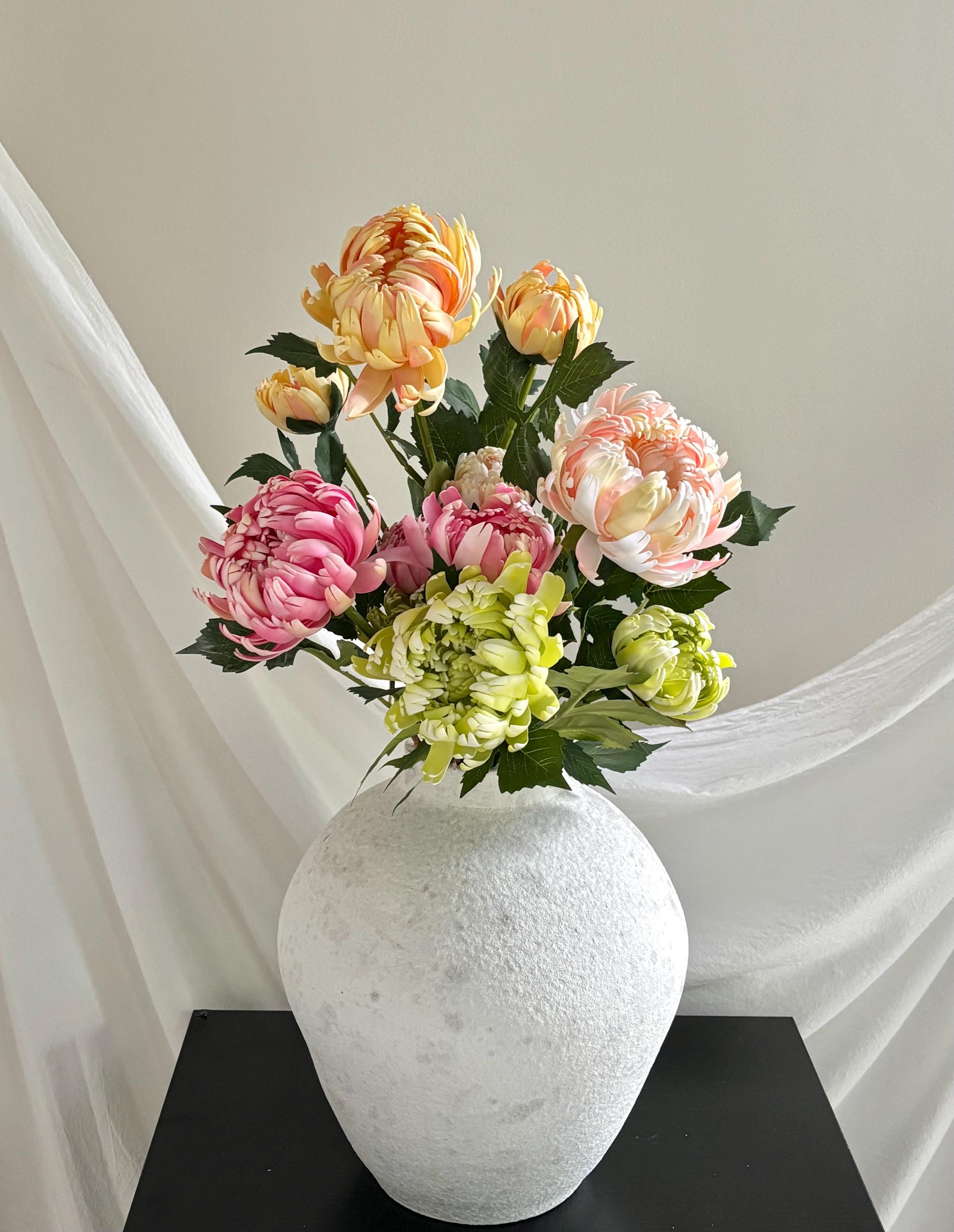 3-Head Artificial Chrysanthemum Stem